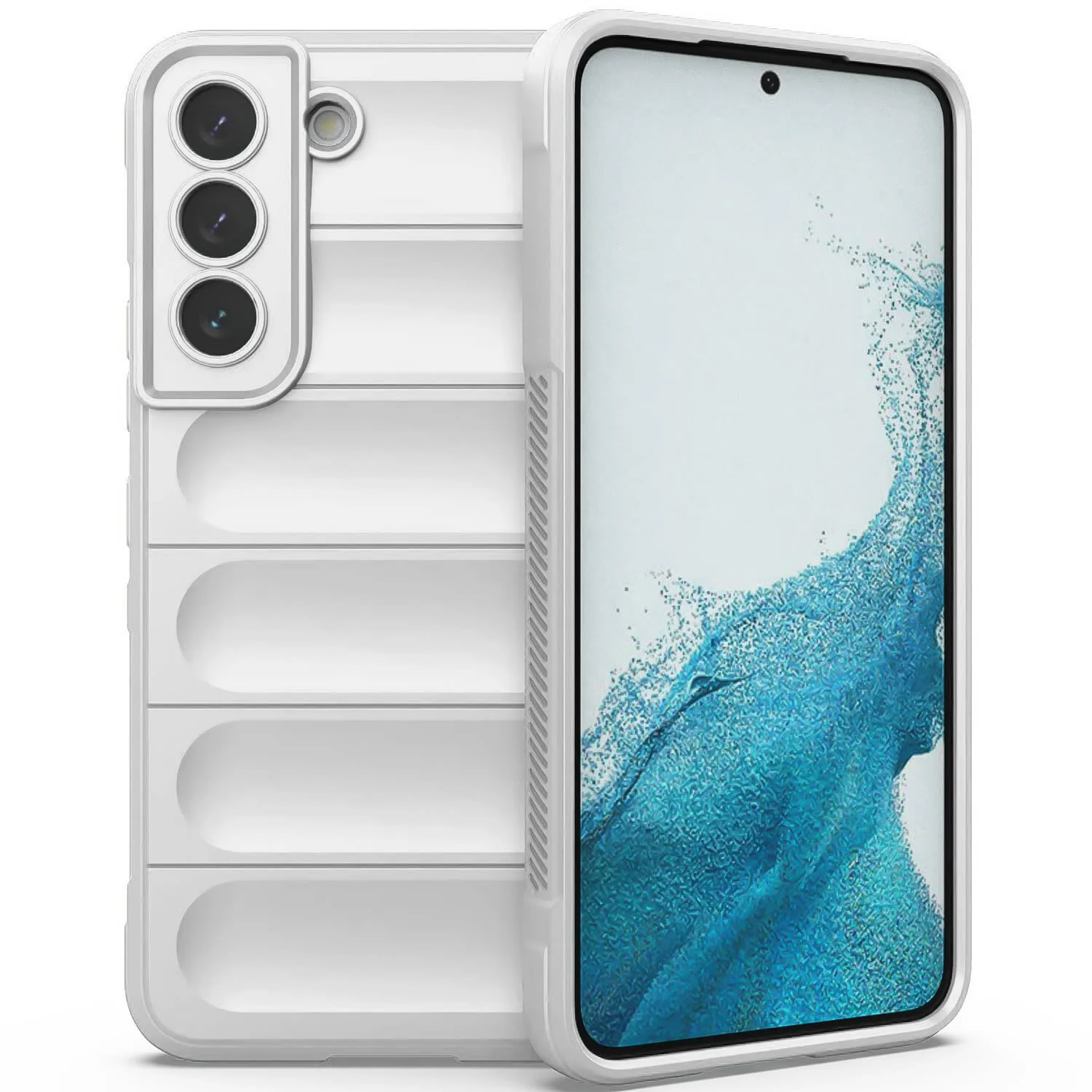 DL3 Mobilak Soft Silicone Protective Case for Samsung Galaxy S21 FE with Camera Protection and Shockproof Design - White