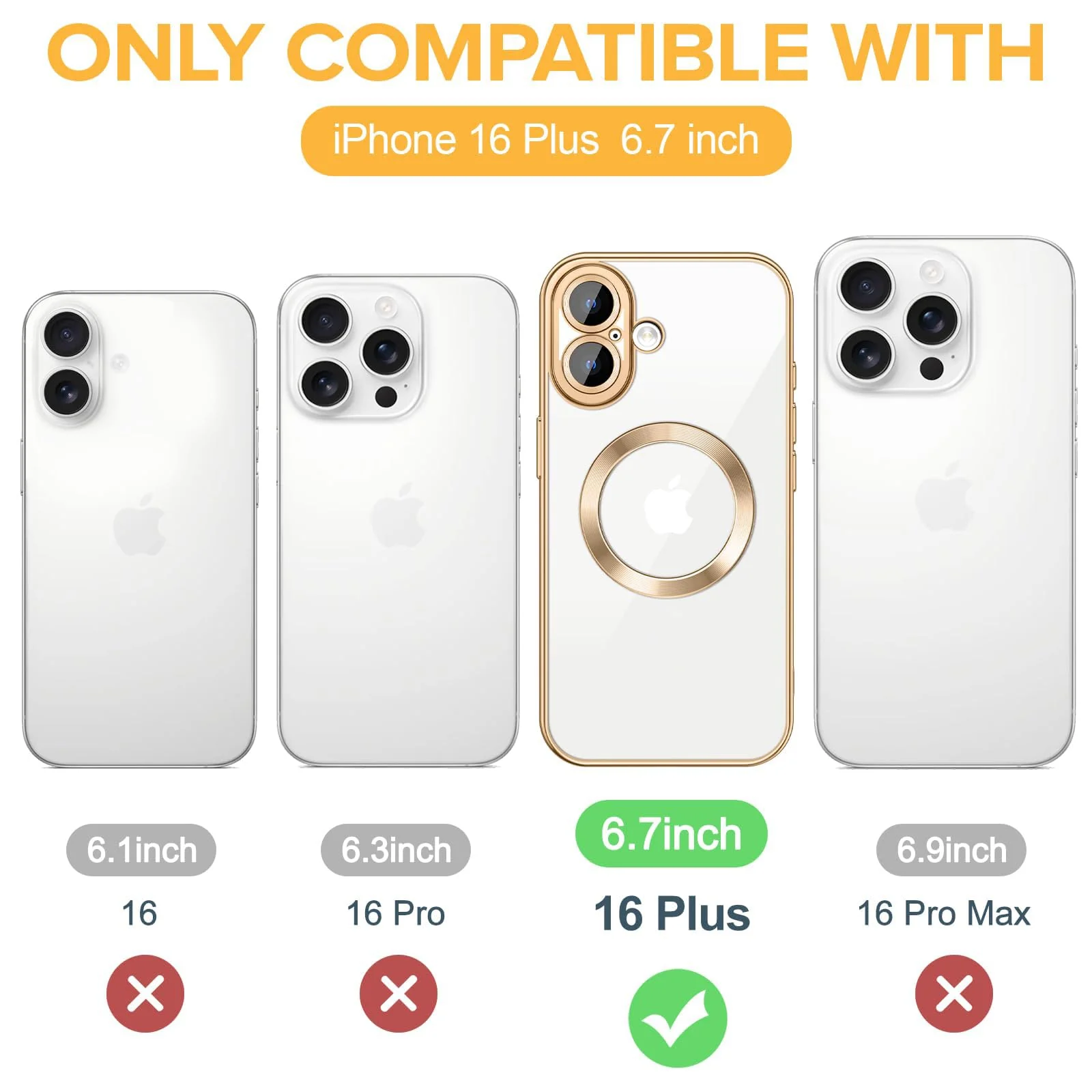 DL3 Mobilak Plated-Edge TPU Protective Case with Camera Protection for iPhone 16 Plus - Gold