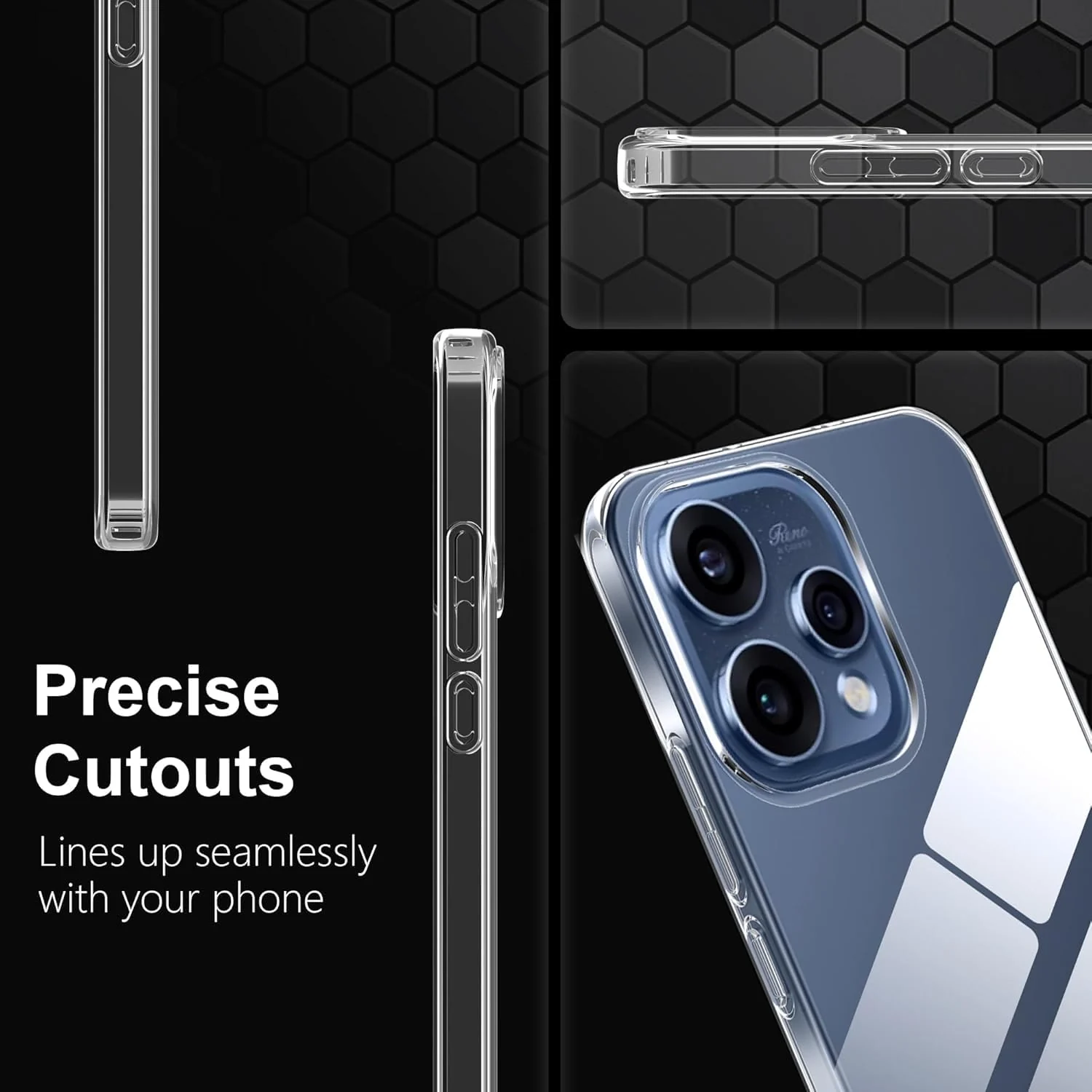 DL3 Mobilak Protective Case Compatible with Reno 15 5G Cover, Mobile Phone Case Thin Soft Silicone Anti-Yellow Protective Case - Clear