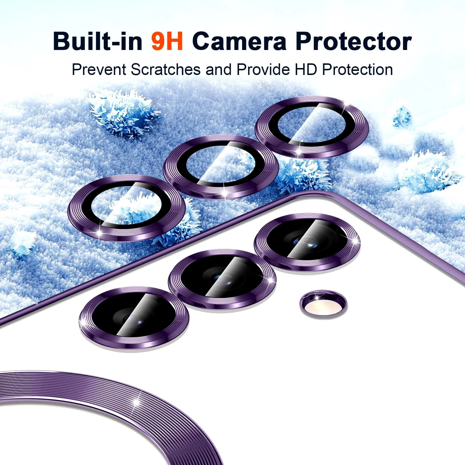 DL3 Mobilak For Samsung Galaxy A35 5G Magnetic Case, Compatible with MagSafe, Built-in Camera Lens Protector, Luxury Plating Soft TPU Clear Shockproof Slim Thin Cover - Purple