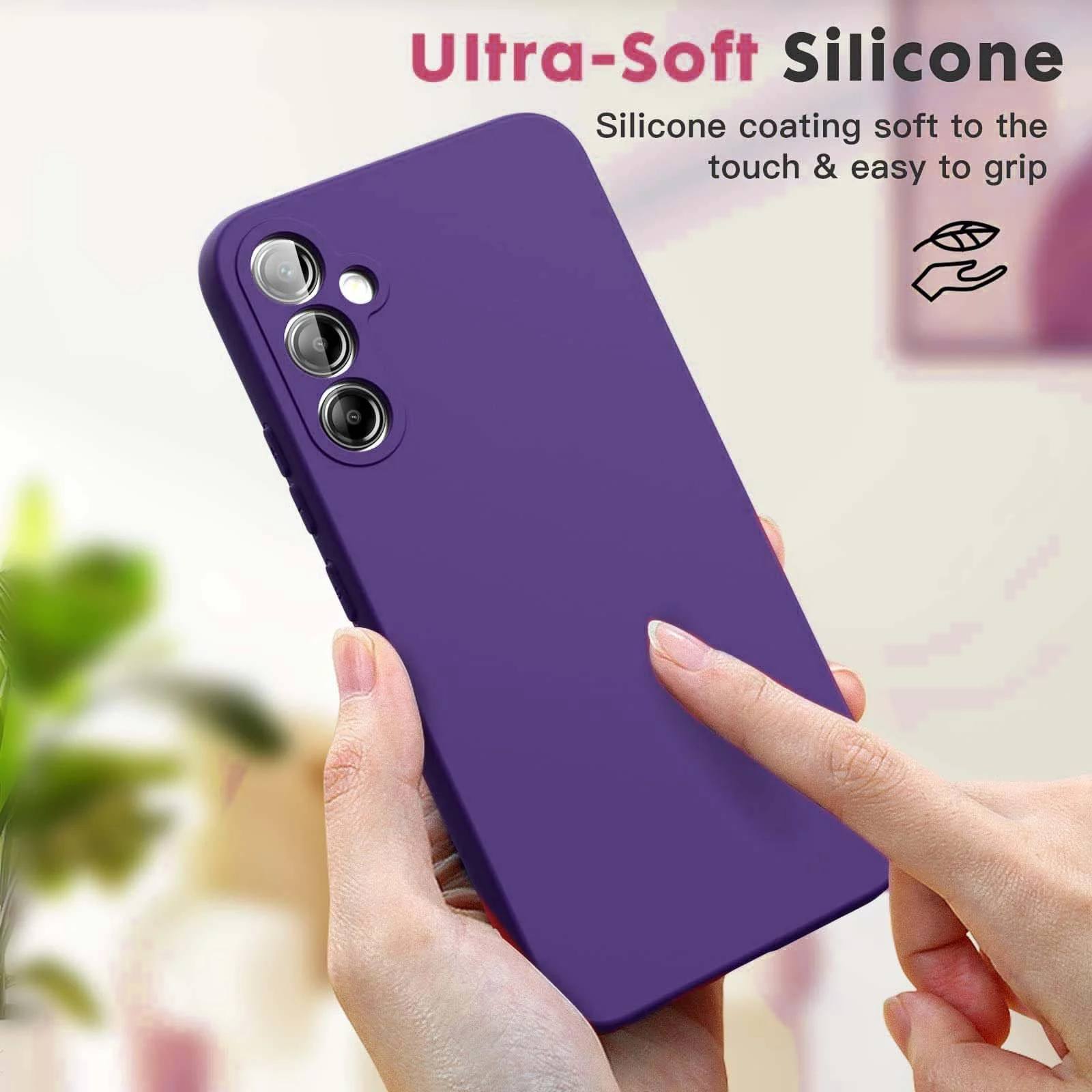 DL3 Mobilak Liquid Silicone Case for Samsung Galaxy S23 FE, Shock-absorbing protection, Scratch-resistant surface, Soft microfiber lining - Purple