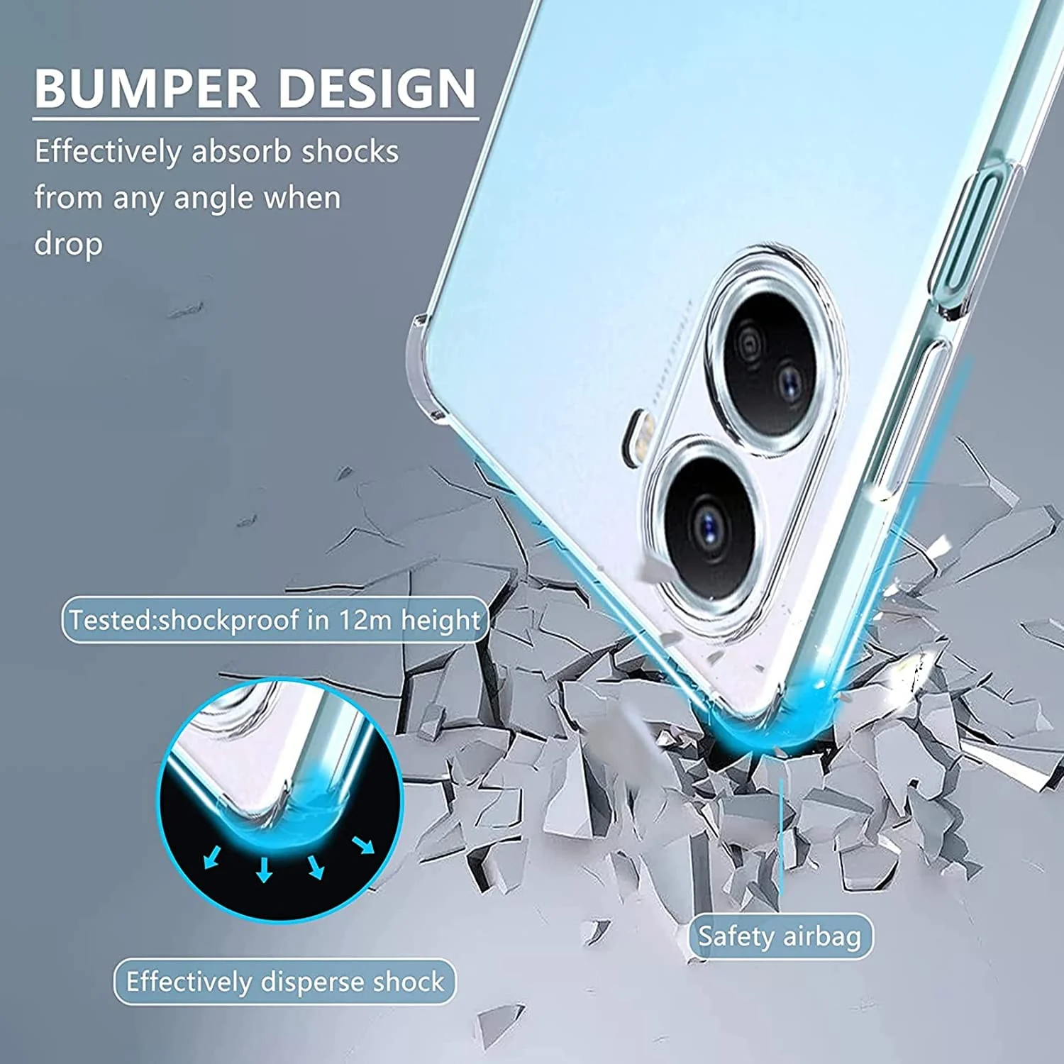 DL3 Mobilak Clear TPU Case for Huawei Nova 10SE, Camera protection, Shock-absorbing protection, Non-slip grip - Clear