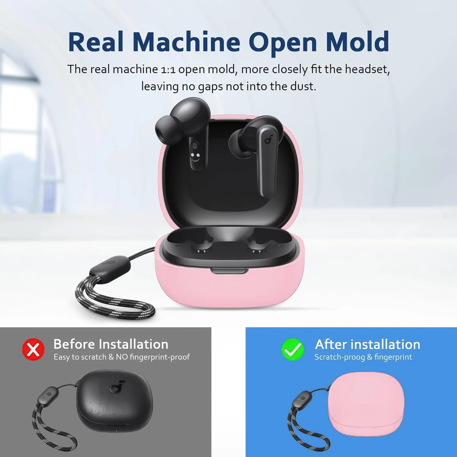 DL3 Mobilak Silicone Cover Case Compatible with Anker R50i, Anker P20i Portable Protective Case Cover With Keychain - Pink