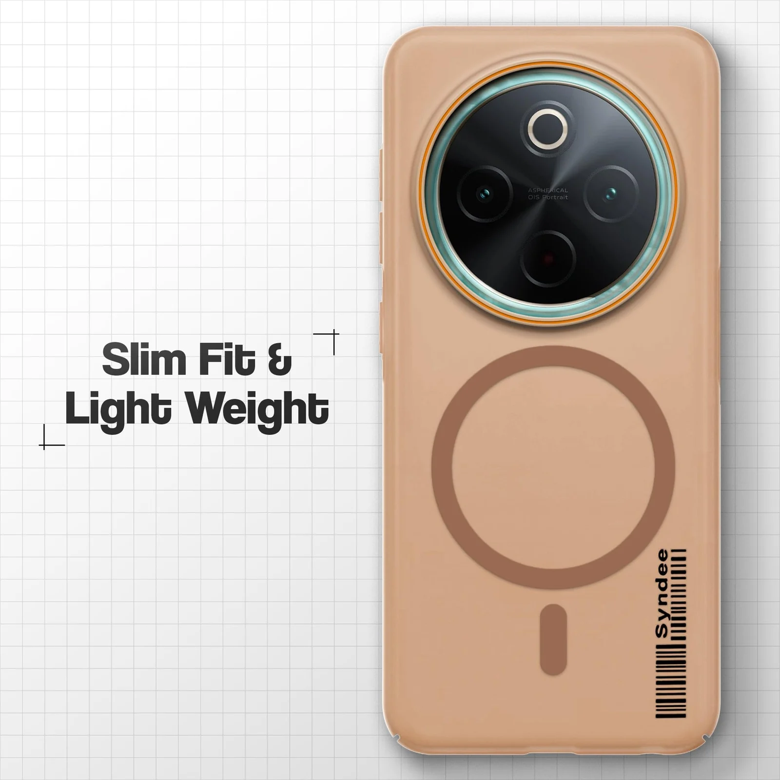 DL3 Mobilak Translucent Matte Case for Xiaomi Redmi Note 15 5G / 4G / Poco M8 5G, Compatible with MagSafe accessories, Shock-absorbing protection, Integrated ring holder - Brown