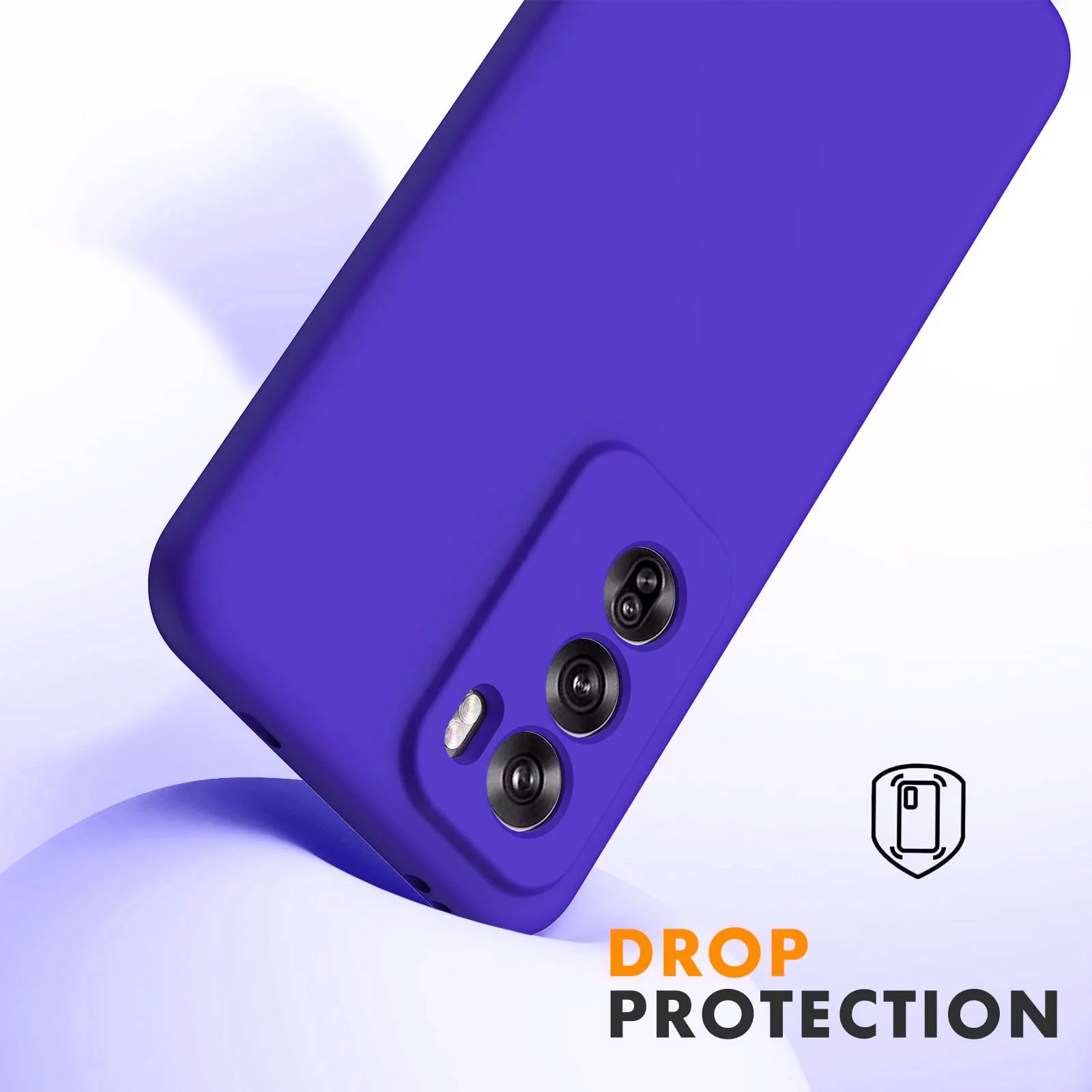 DL3 Mobilak Liquid Silicone Protective Case for OPPO Reno 12 5G with Camera Protection and Microfiber Lining - Pepsi