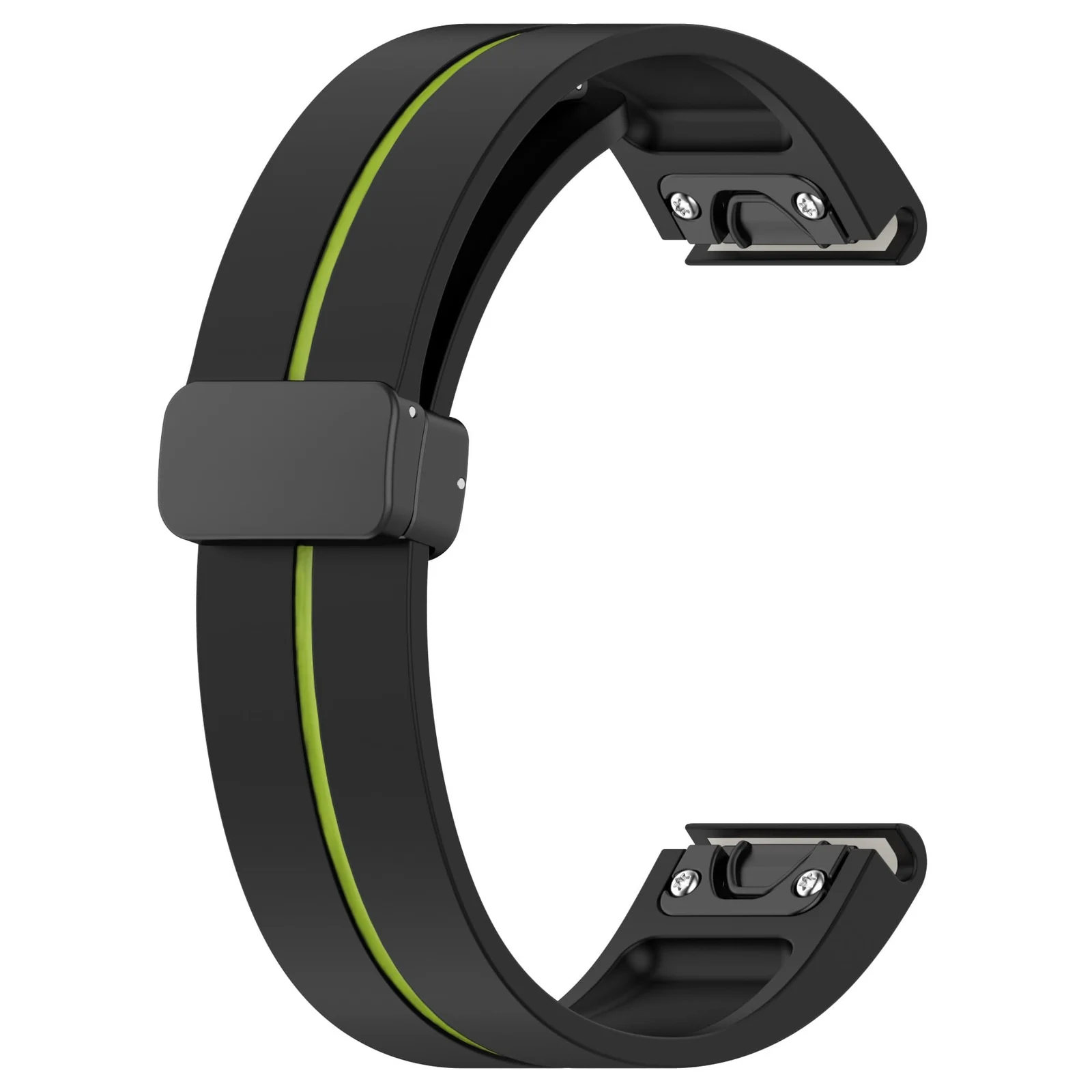 DL3 Mobilak 22MM Silicone Band Magnetic Clasp Strap For Xiaomi Redmi Watch 5 Active/5 Lite/Samsung Galaxy Watch 46mm/Watch 3 45mm/Gear S3/Huawei watch (GT6 GT5 GT4 GT3 GT2 GT 46MM)/GT6 Pro/Amazfit GTR4 - Black Green