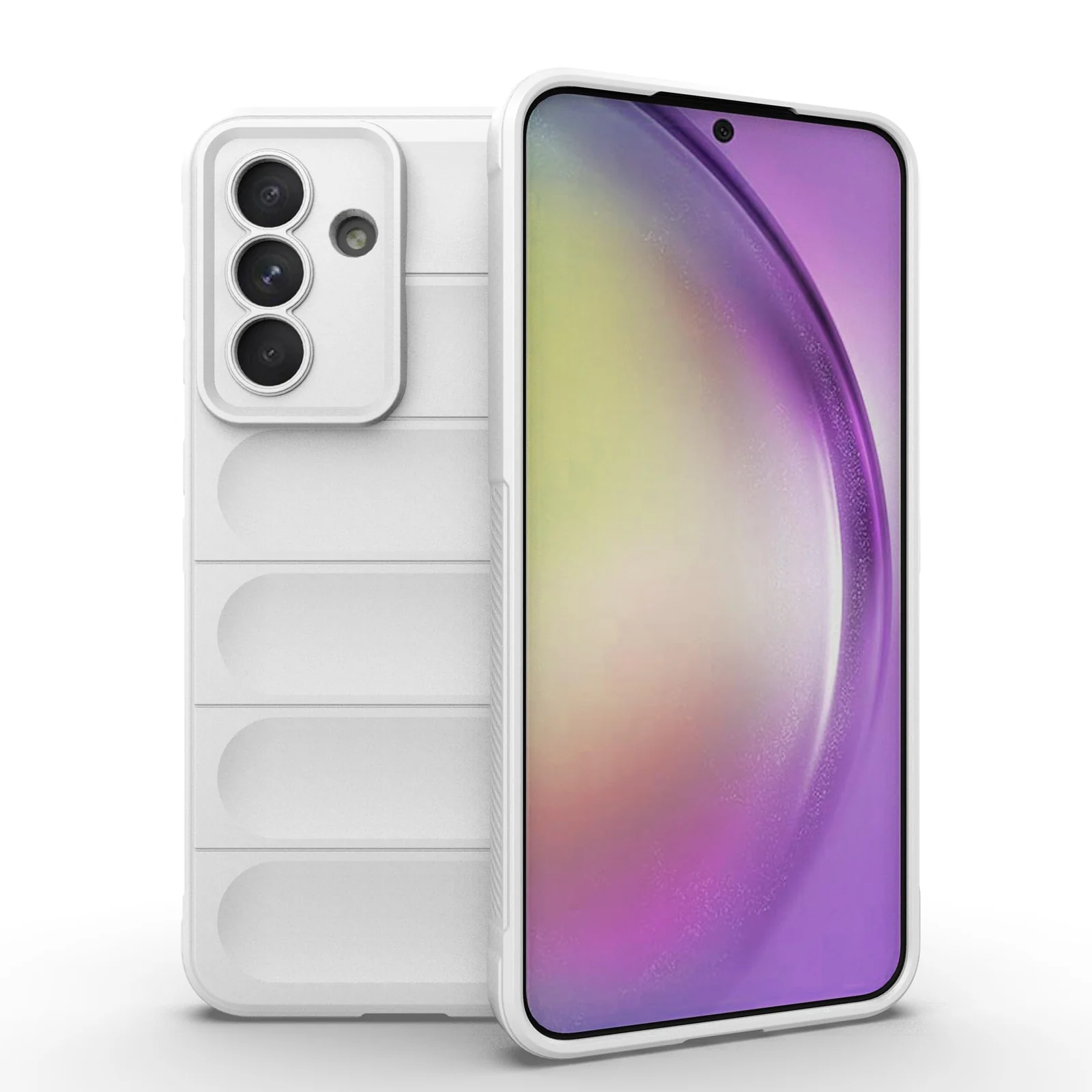 DL3 Mobilak Soft Silicone Protective Case for Samsung Galaxy A36 / Samsung Galaxy A56 with Camera Protection - White