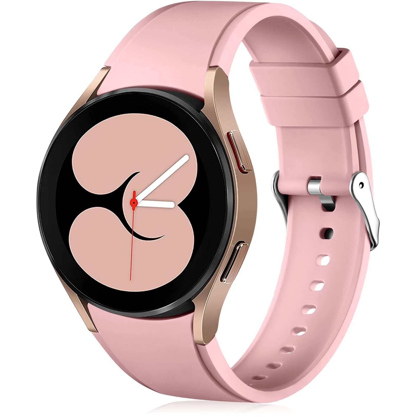 DL3 Mobilak No Gap Bands Compatible with Samsung Galaxy Watch 7 5 4 6 Band 44mm 40mm/Watch 5 Pro 45mm/Galaxy Watch 4 Classic 46mm 42mm Strap,20mm Quick Release Sport Replacement Bands for Women Men - Pink Sand
