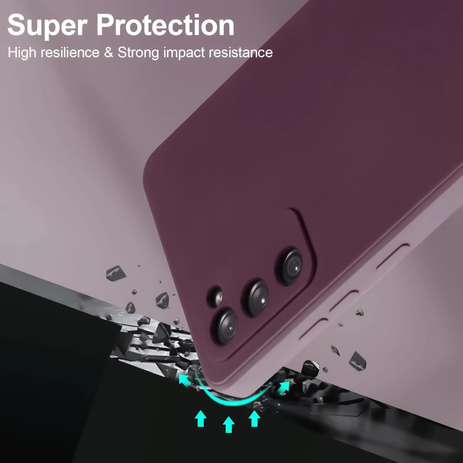DL3 Mobilak Liquid Silicone Protective Case with Soft Microfiber Lining with Full Camera Protection for Samsung Galaxy S20 FE - Wine Red