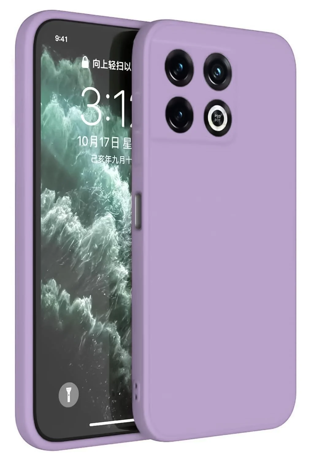 Dl3 Mobilak OnePlus 10T Case,Soft Flexible Silicone Gel Rubber Bumper Cover,Full Body Shockproof Protective Phone Case (Lavender Purple)