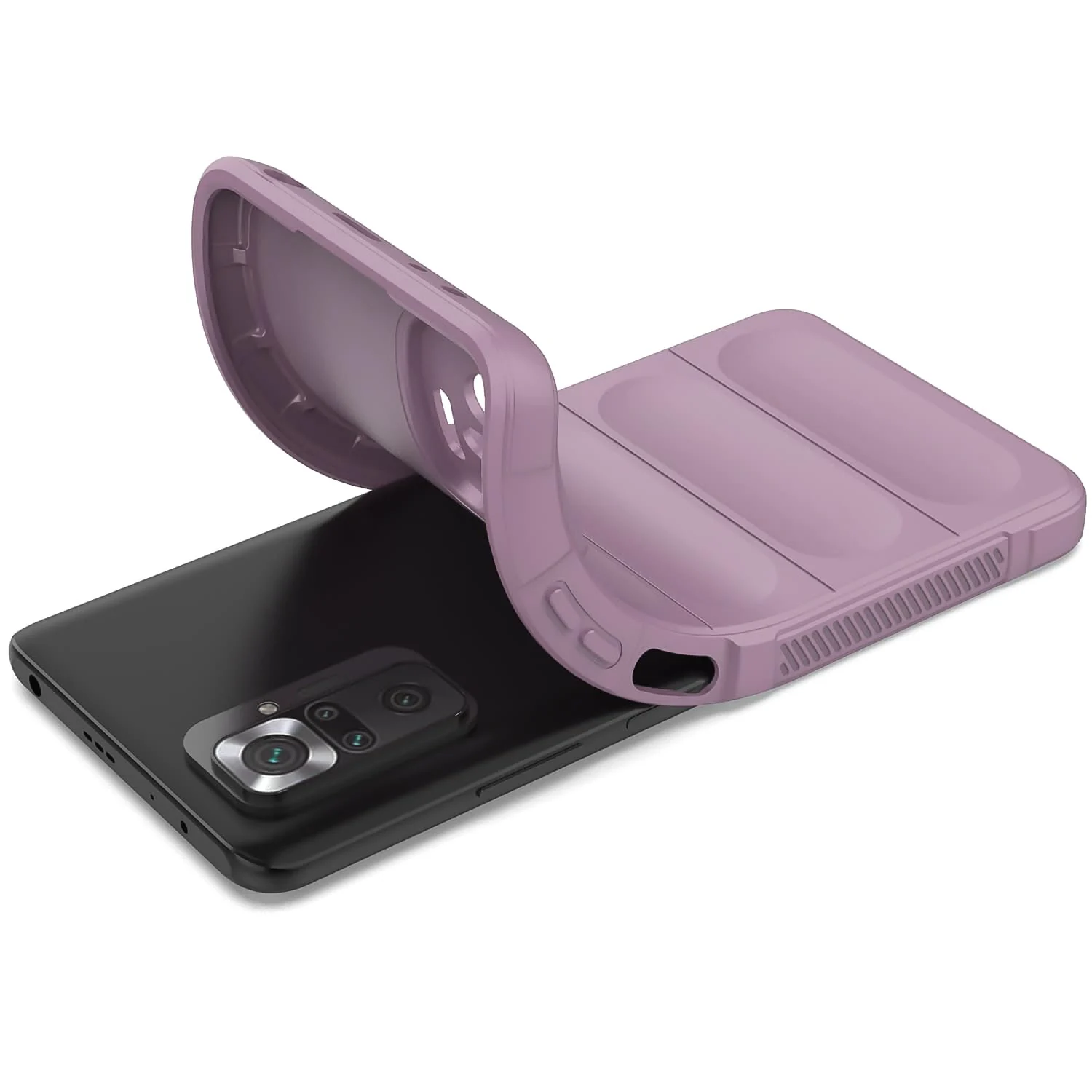 DL3 Mobilak Flexible Silicone and TPU Protective Case with Camera Protection for Xiaomi Redmi Note 10 Pro / Note 10 Pro Max - Purple