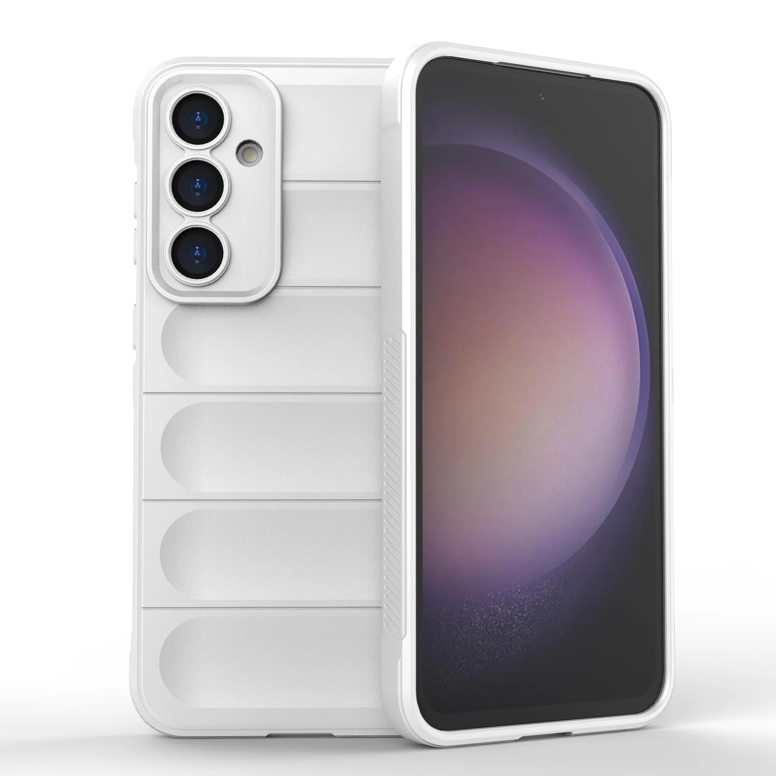 DL3 Mobilak Soft Silicone Protective Case for Samsung Galaxy S23 FE 5G with Camera Protection and Shockproof Design - White