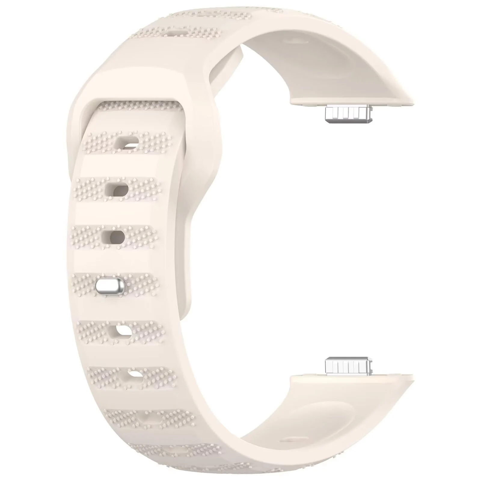 DL3 Mobilak Compatible with Huawei Watch Fit 3 / Fit 4 / Fit 4 Pro Breathable Silicone Sport Wristband, Soft Textured Design, Sweat-Resistant Quick Release Adjustable Watch Strap - Starlight