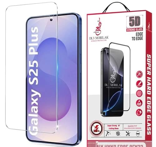 DL3 Mobilak Screen Protector for Samsung Galaxy S25 Plus, Tempered Glass Screen Saver Premium HD Protective, Scratch Resistant, NO-Bubble, 9H Hardness, Full Coverage Film - Clear