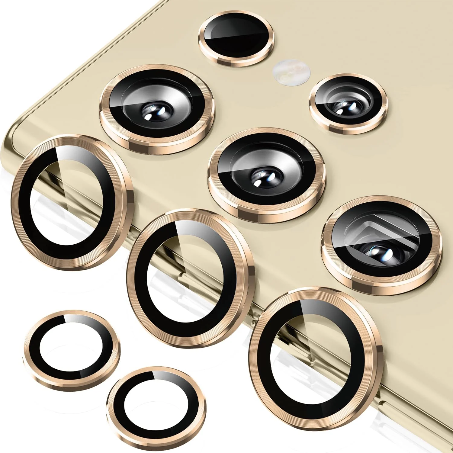 DL3 Mobilak Camera Lens Protector for Samsung Galaxy S23 Ultra, Camera protection, Shock-absorbing protection, Scratch-resistant surface - Gold