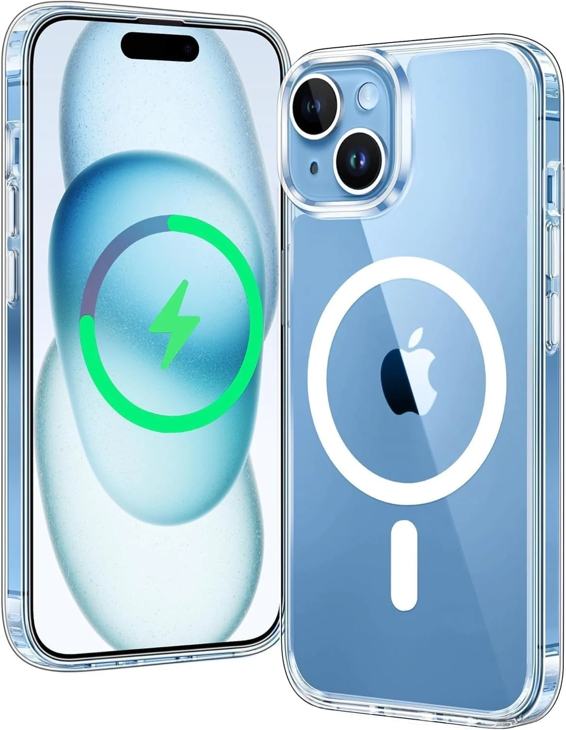 DL3 Mobilak for iPhone 15+ Plus/iPhone 14 Plus 6.7-Inch Case [Compatible with MagSafe] [Strong Magnet] [Military Grade Protection] Magnetic Slim Thin Bumper Phone Cover - Clear