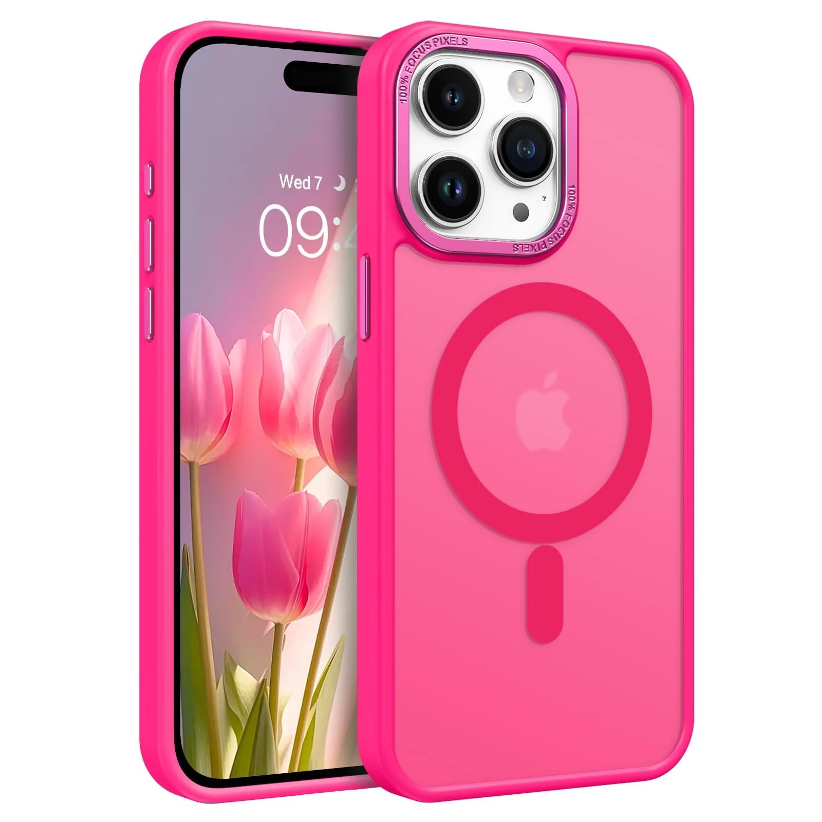 DL3 Mobilak Case for iPhone 15 Pro 6.1-Inch Magnetic Translucent Matte Phone Cases [Compatible with MagSafe] Thin Slim Fit Shockproof Bumper Hard Protective Cover for Women Men Girls