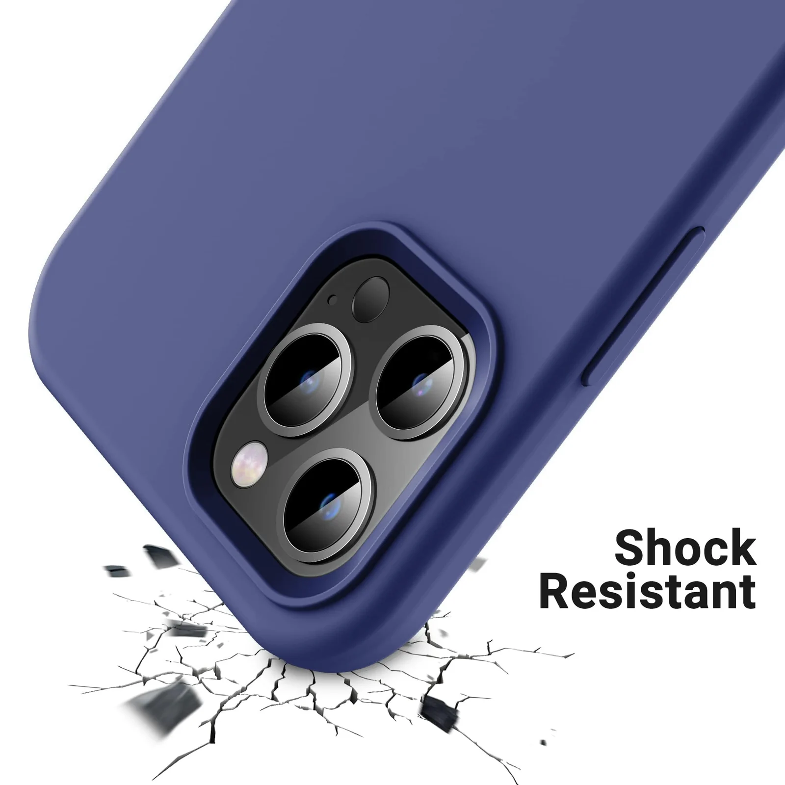 DL3 Mobilak Compatible with iPhone 13 Pro Max (6.7 Inch) Case, Liquid Silicone Case, Full Body Protective Cover, Shockproof, Slim Phone Case, Anti-Scratch Soft Microfiber Lining - Blue