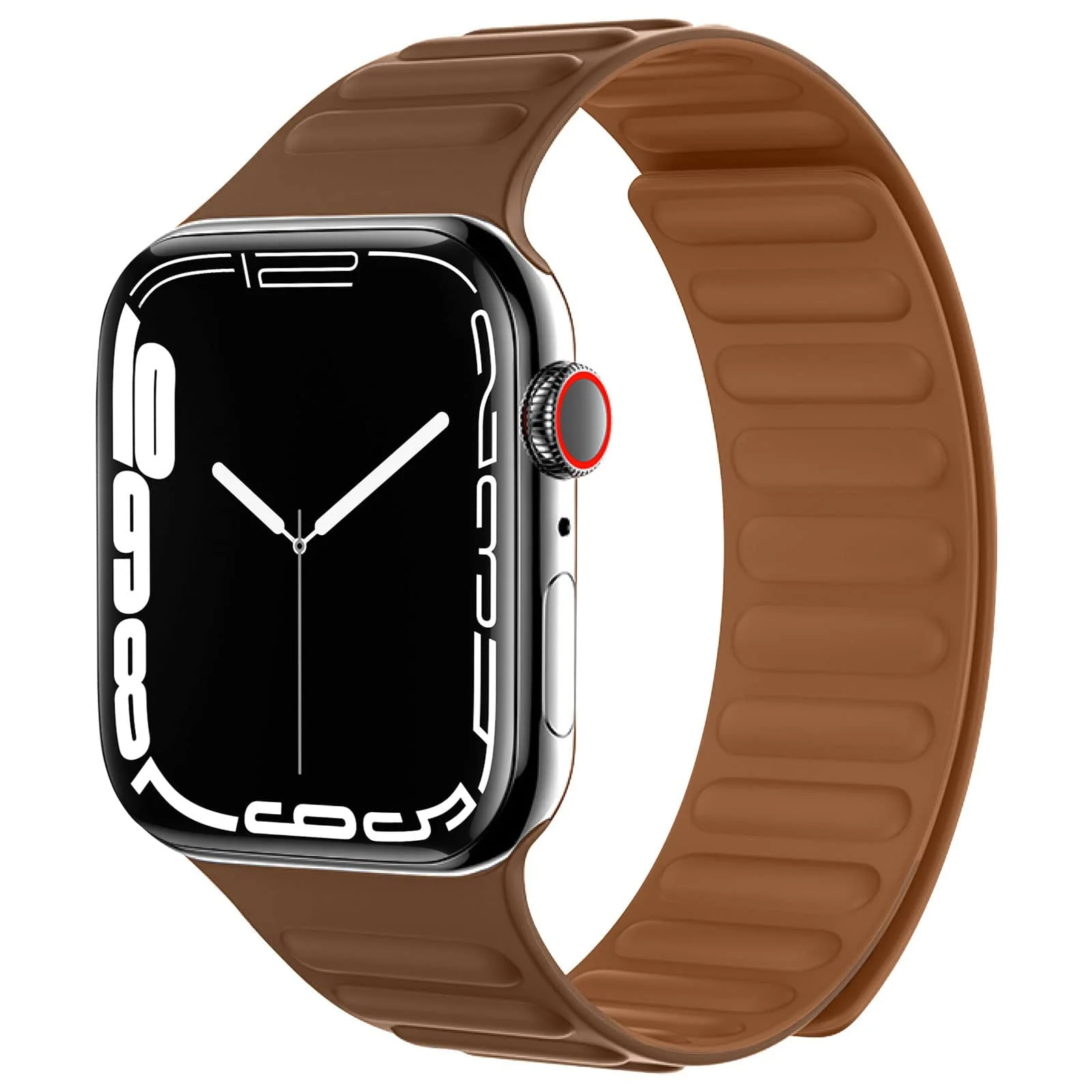 DL3 Mobilak Silicone Straps Compatible with Apple Watch Ultra Strap 49mm 46mm 45mm 44mm 42mm, Loop Band with Strong Magnetic Closure Designed for iWatch Ultra Ultra 2 Series 11 10 9 8 7 6 5 4 3 2 1 SE - Brown