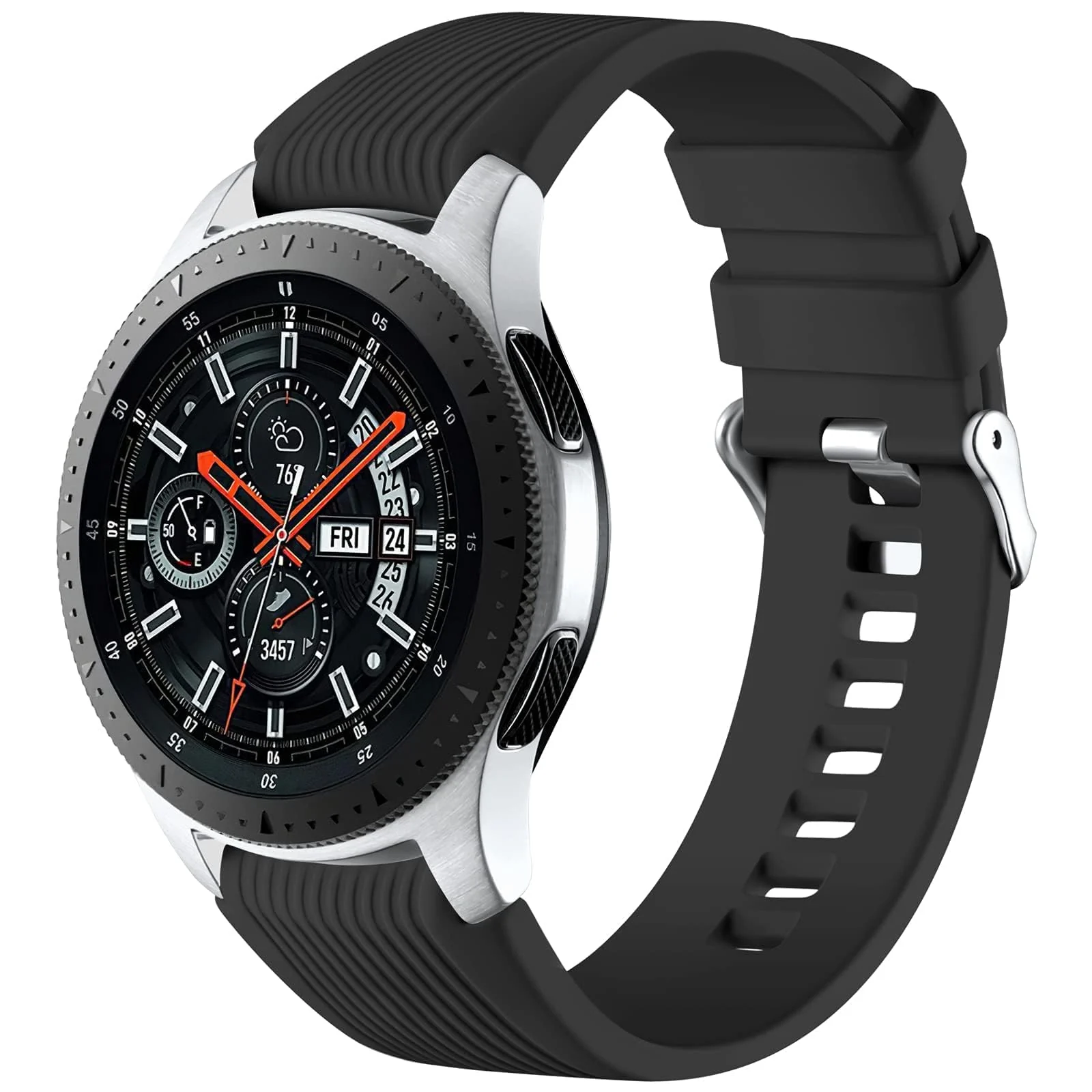 DL3 Mobilak Sport Silicone Band 20MM Strap For Samsung Gear Sport/Watch 6/5/4/5 Pro 45mm/S2 classic/active 2 40mm 44mm/Amazfit GTS/2/2e/GTS3/3 Pro/2 Mini/3 Mini/Bip 3/Bip 3 Pro - A.Black