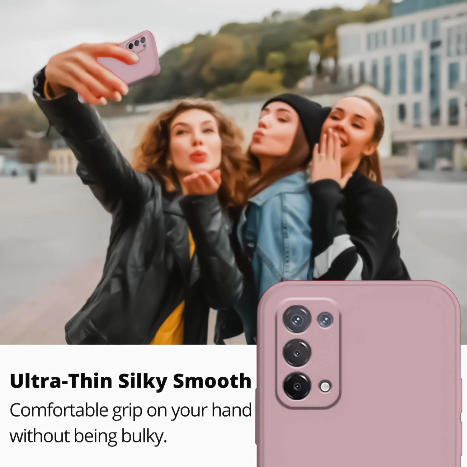 DL3 Mobilak Liquid Silicone Protective Case with Soft Microfiber Lining with Full Camera Protection for realme 7 Pro - Cashmere