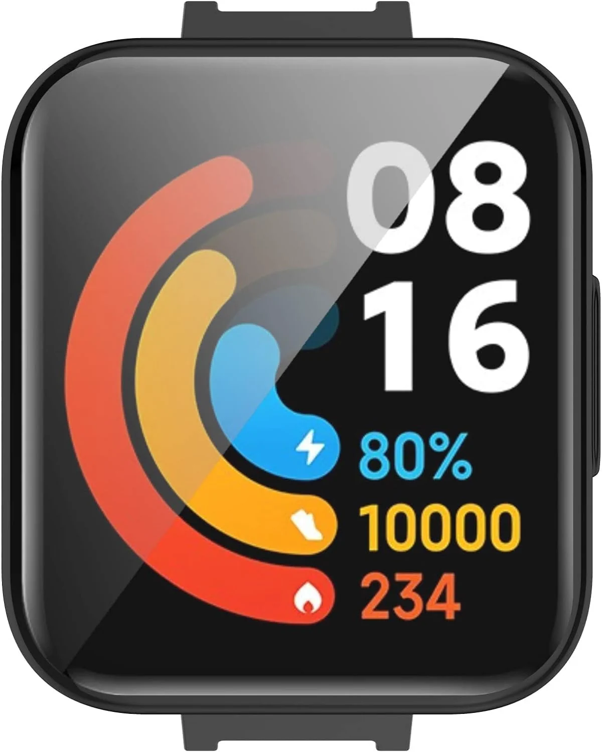 DL3 Mobilak Case Compatible with Xiaomi Mi Watch Lite Case All-Around Screen Protector Watch Soft TPU Shockproof Cover Slim Guard Thin Bumper Shell Protector - Black