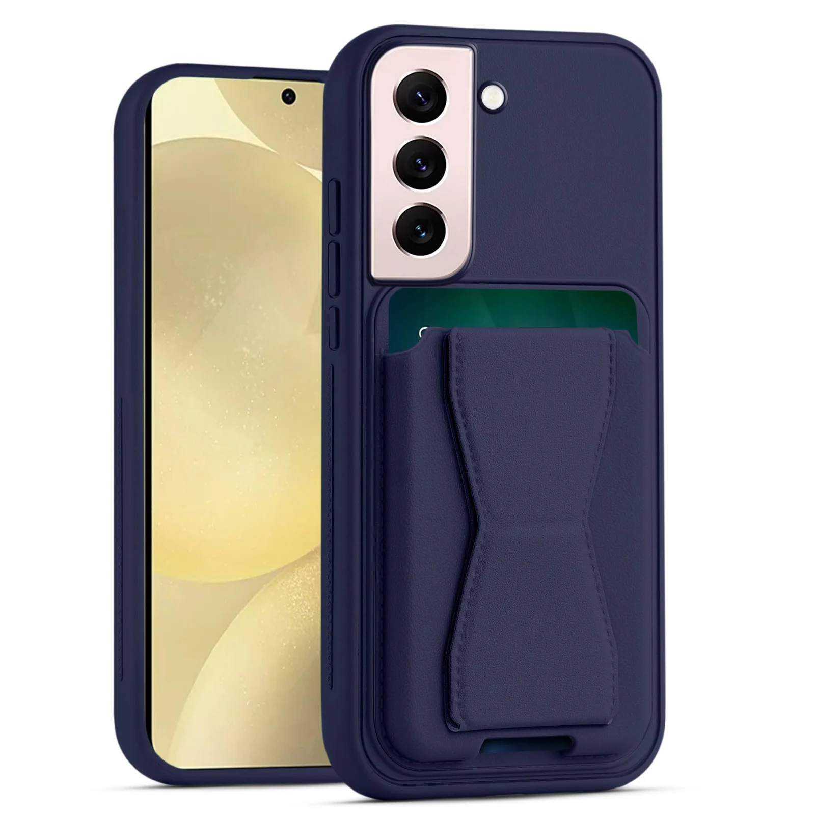 DL3 Mobilak Leather Wallet Case with Card Slot for Samsung Galaxy S22 5G with Camera Protection and Shockproof Design - Blue