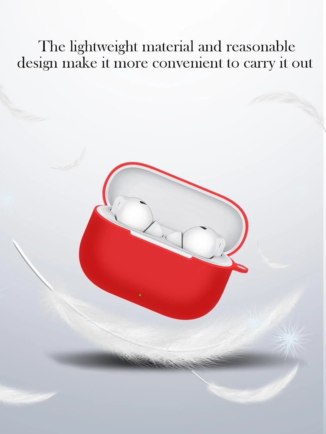 DL3 Mobilak Silicone Case Compatible with HUAWEI FreeBuds SE 4 ANC Earbuds, Soft Silicone Protective Case Cover, Shockproof Sleeve with Carabiner - Red
