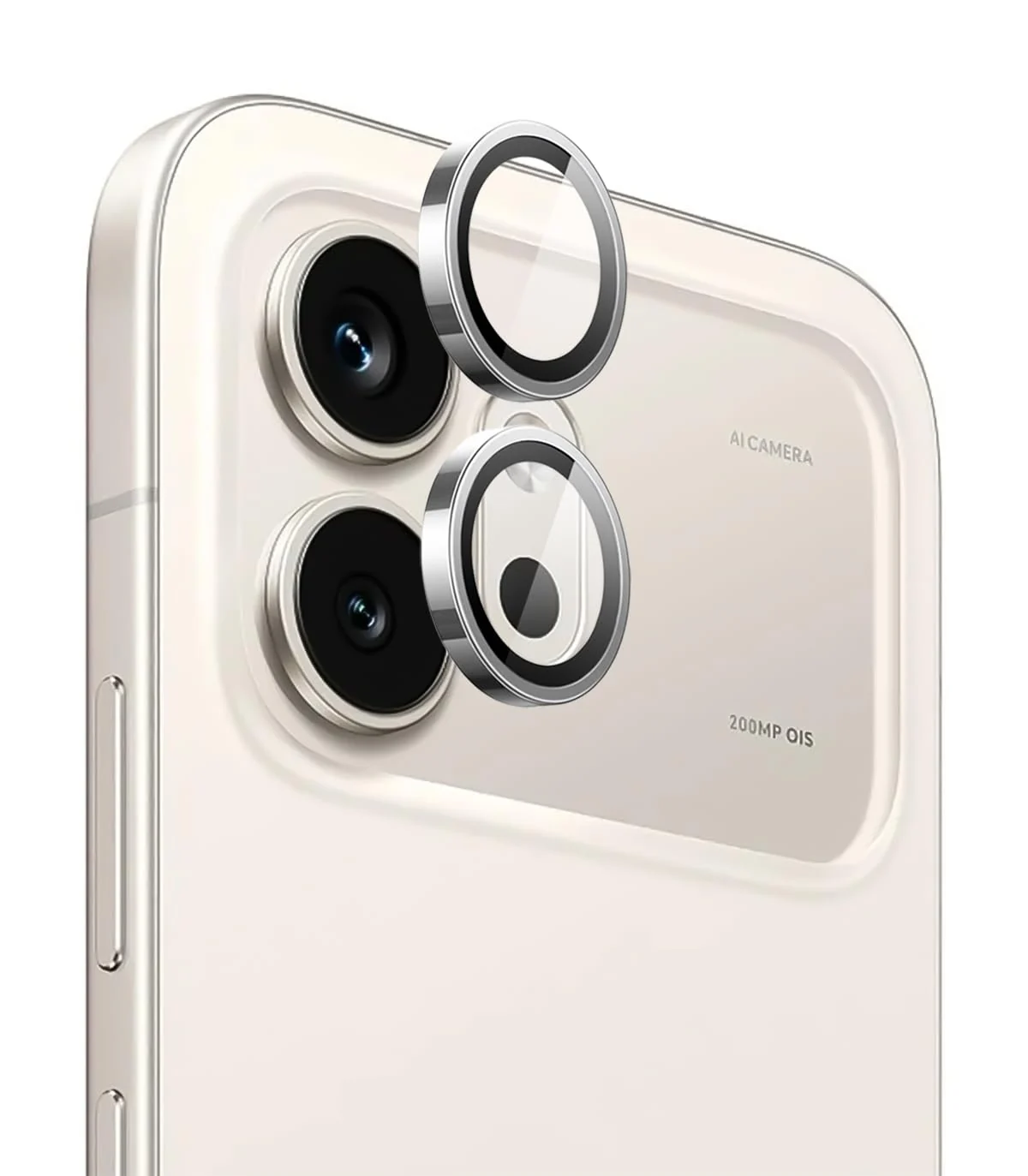DL3 Mobilak Camera Lens Protector for Honor 600 5G Accessories, 9H Tempered Glass Metal Individual Ring Camera Cover Screen Protector, Case Friendly, Anti Scratch for Honor 600 - Silver