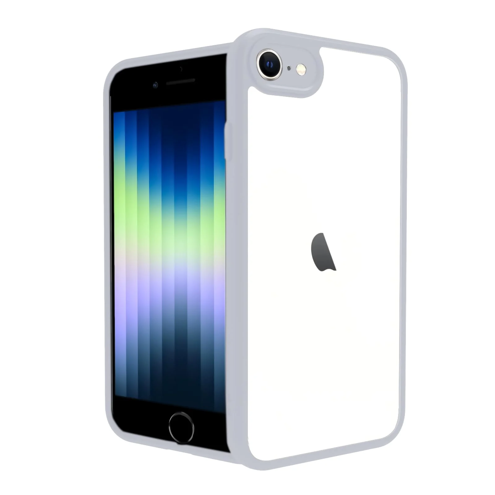 Dl3 Mobilak Compatible with iPhone 7/8, iPhone SE 2022 2020 Case Transparent, Military-Grade Shockproof Anti-Yellowing, Slim Protective Phone Case Full Bumper Cover With Camera Protective - Gray