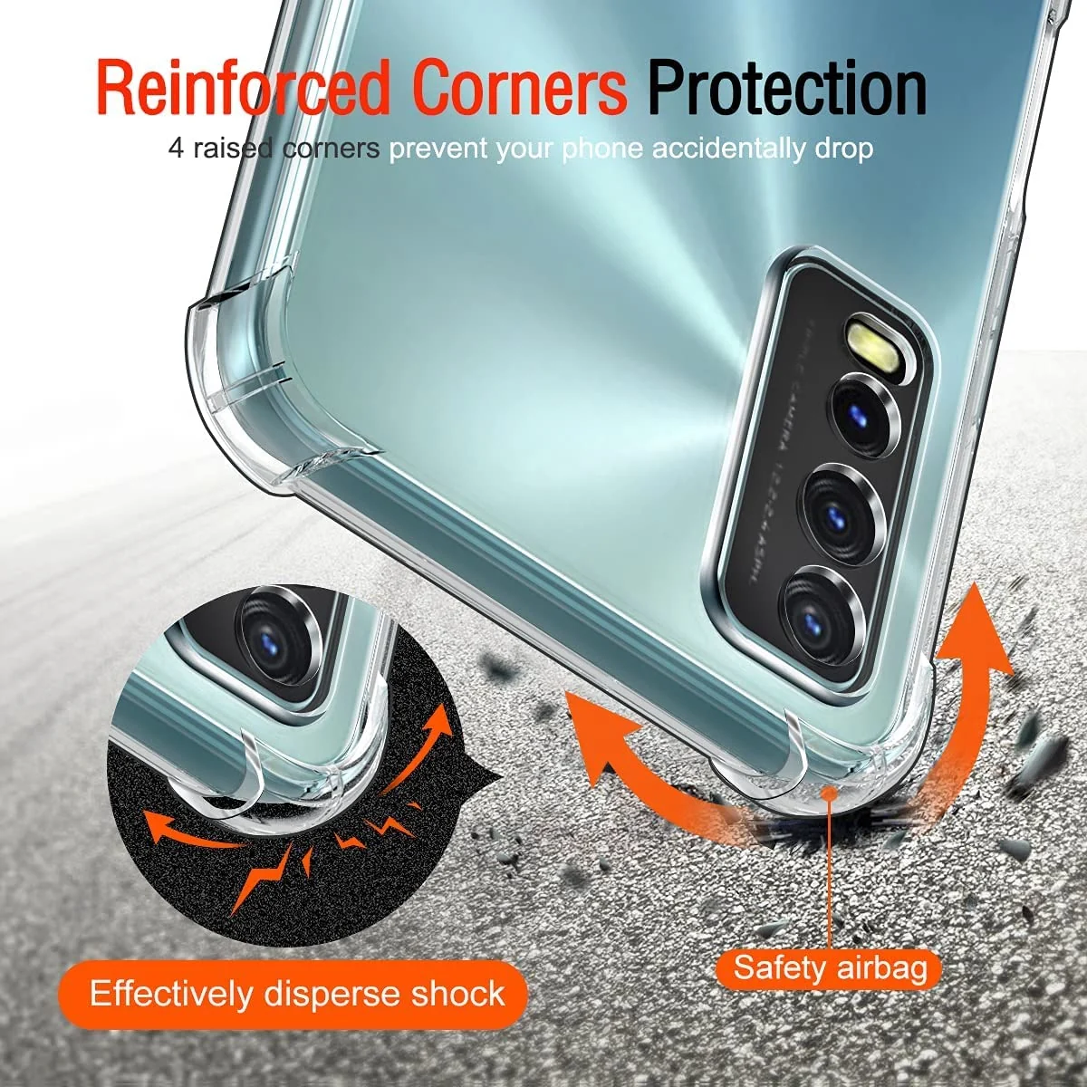 DL3 Mobilak Case Compatible with vivo Y20s / vivo Y11s / vivo Y20, Cover Silicone TPU Gorilla Anti-shock Protector Camera Shockproof Corners - Clear