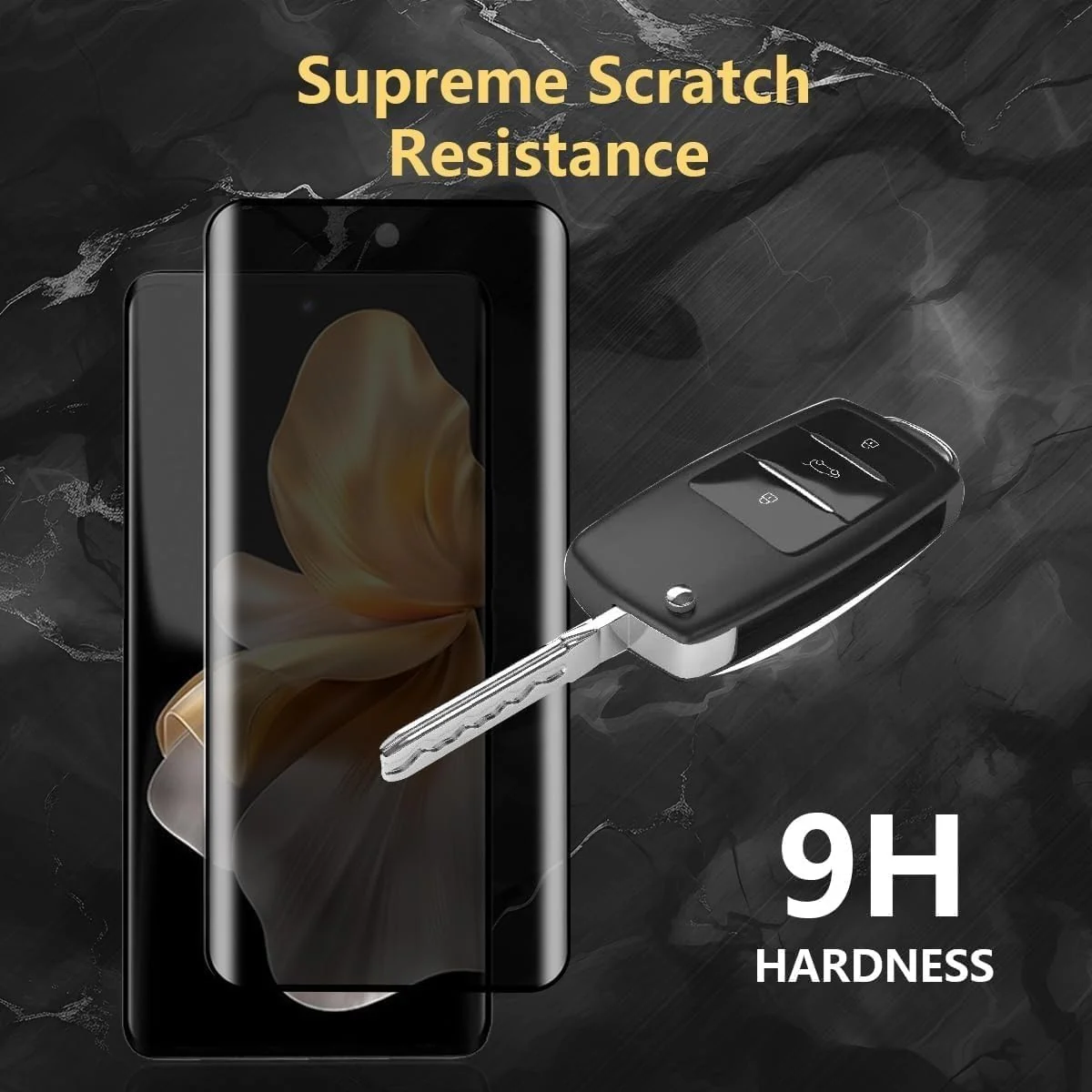 DL3 Mobilak Screen Protector for vivo V30/V30 Pro SCREEN UV UV Glass Fingerprint Reader Support 3D Curved Anti-Spy Tempered Glass Screen Protector - Privacy