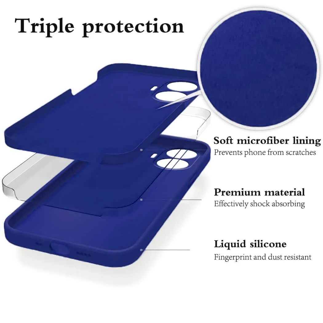 DL3 Mobilak Soft Silicone Protective Case for realme C55 / realme Narzo N55 with Microfiber Lining and Shockproof Design - Pepsi