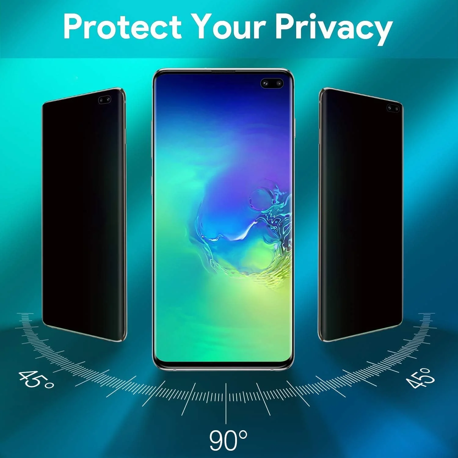 DL3 Mobilak Samsung Galaxy S10 Plus Privacy Screen Protector, Anti-Spy 9H Hardness Tempered Glass Film [Case Friendly] [Bubble Free] - Black