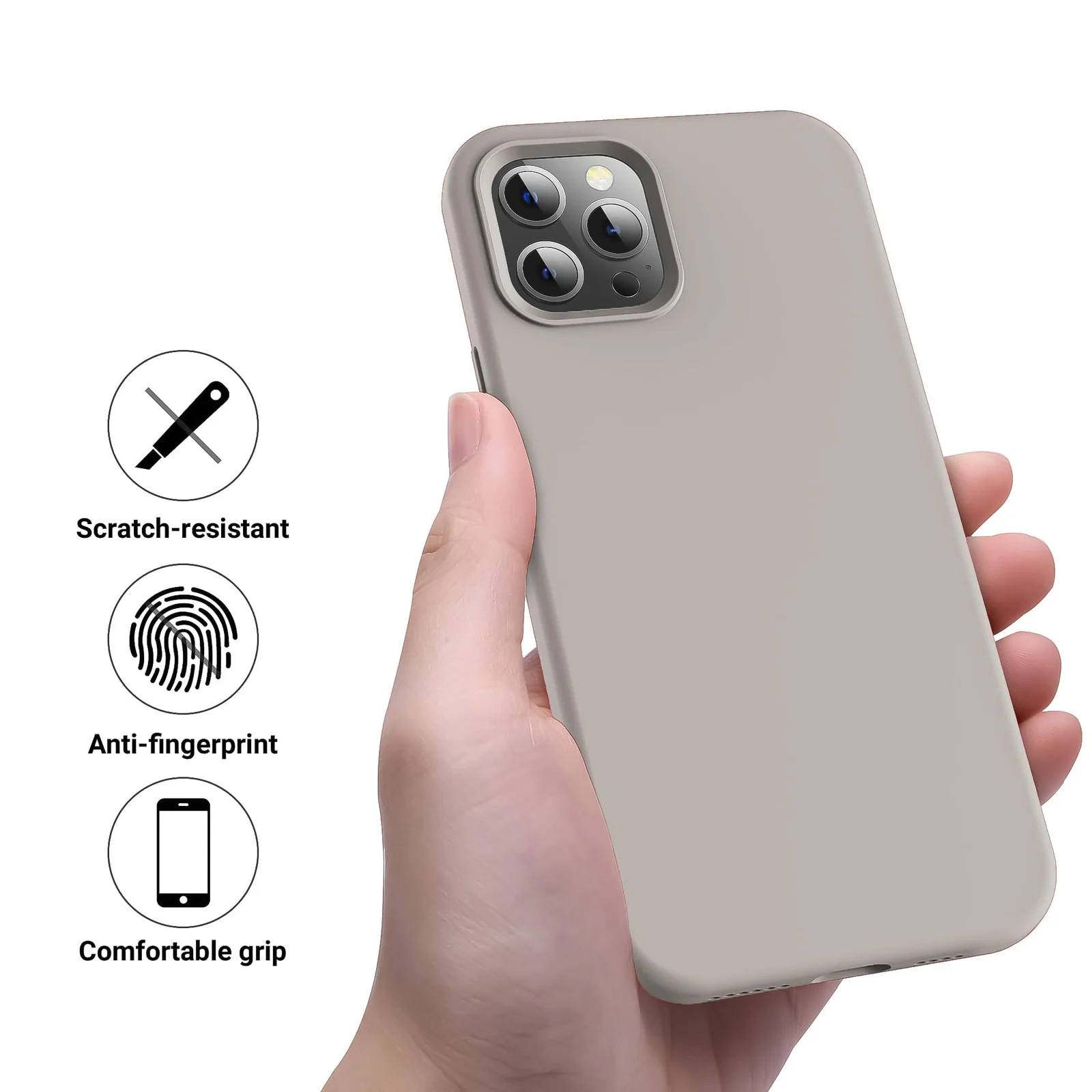 DL3 Mobilak Liquid Silicone Protective Case with Soft Microfiber Lining for iPhone 11 Pro (5.8 Inch) - Of White