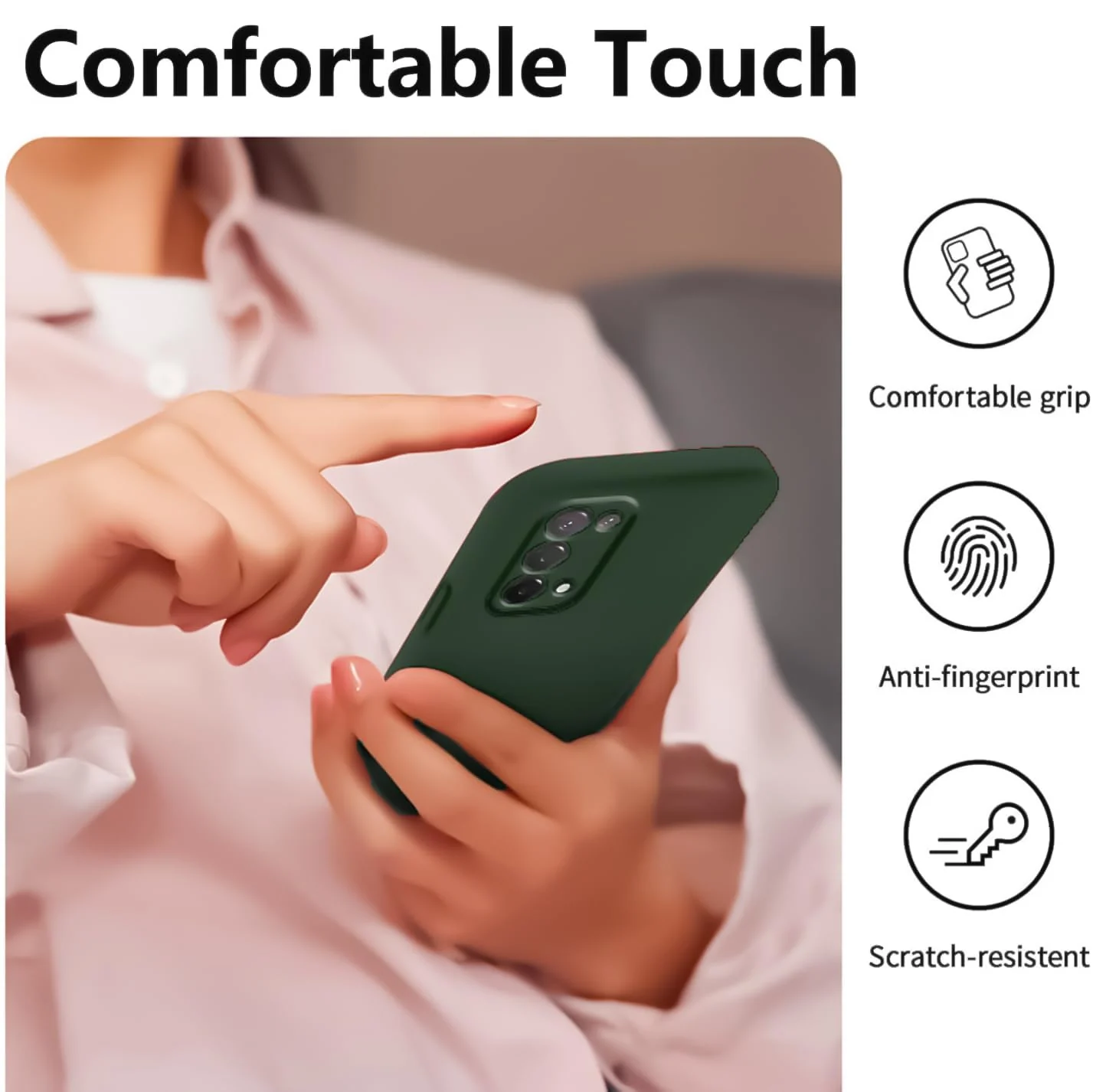 DL3 Mobilak Liquid Silicone Protective Case with Soft Microfiber Lining with Full Camera Protection for realme 7 Pro - Green