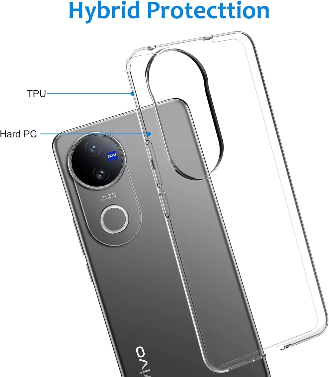 DL3 Mobilak Case Compatible with vivo V50 4G/5G Case Crystal Soft TPU Gel Case Flexible Silicone Anti-Scratch TPU Cover - Clear