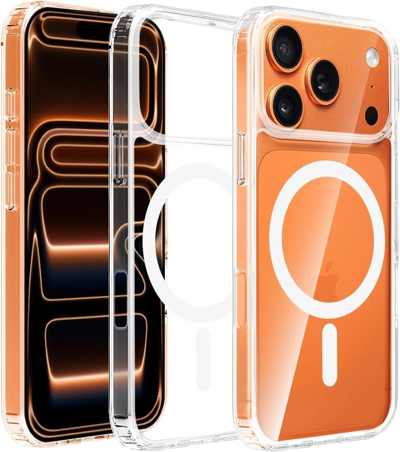 DL3 MOBILAK for iPhone 17 Pro Max Case Clear [Compatible with MagSafe] Slim Magnetic Clear Bumper Case