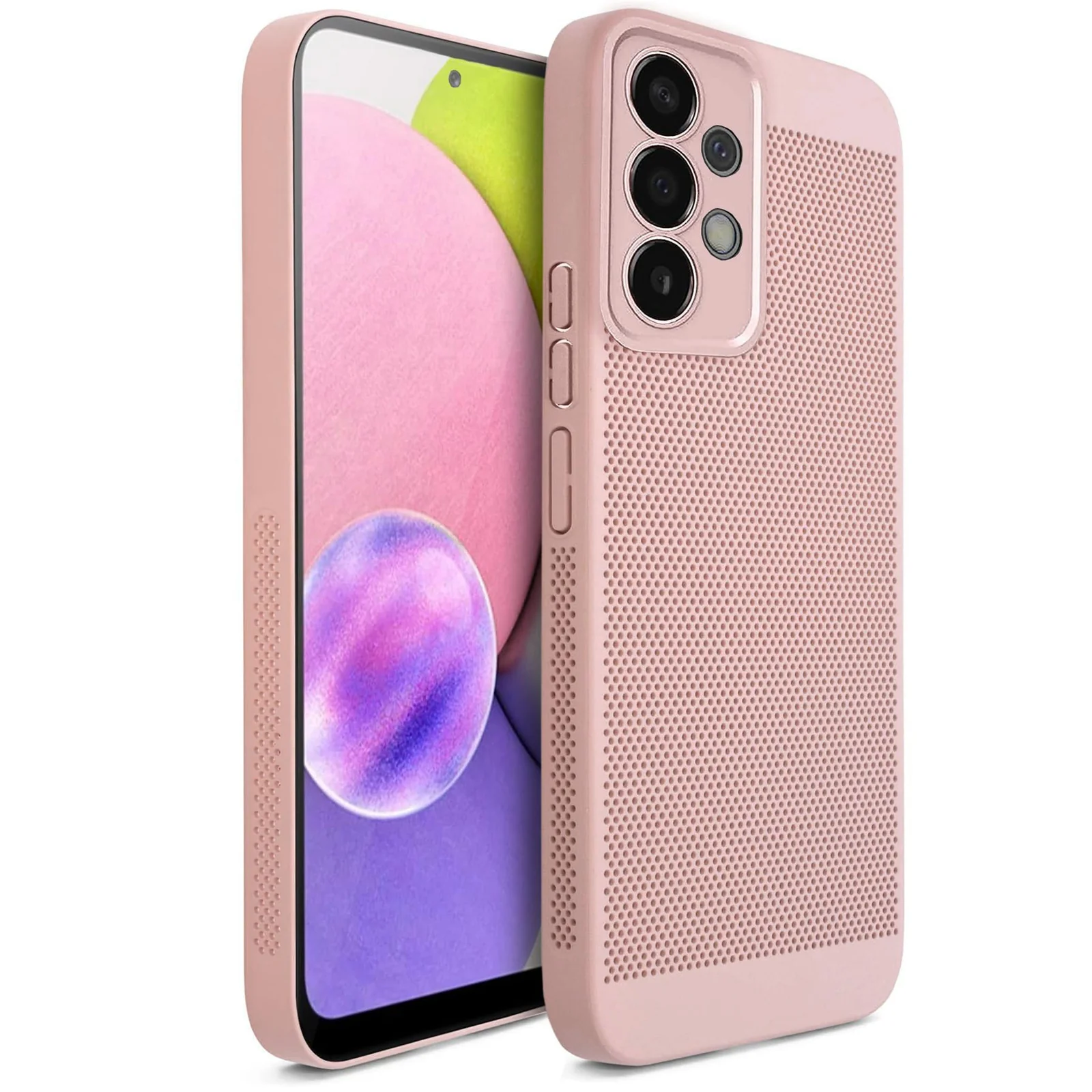 DL3 Mobilak Heat-Dissipation Hard PC Case with Built-In Camera Lens Protector for Samsung Galaxy A53 5G - Pink