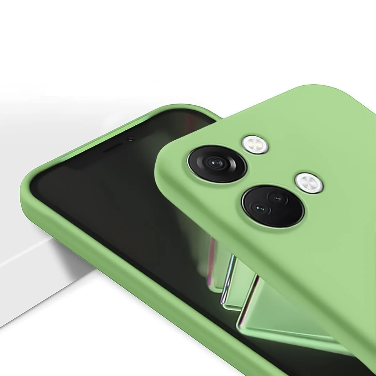 DL3 Mobilak Soft Silicone Protective Case for OnePlus Nord 3 with Microfiber Lining and Shockproof Design - Light Green