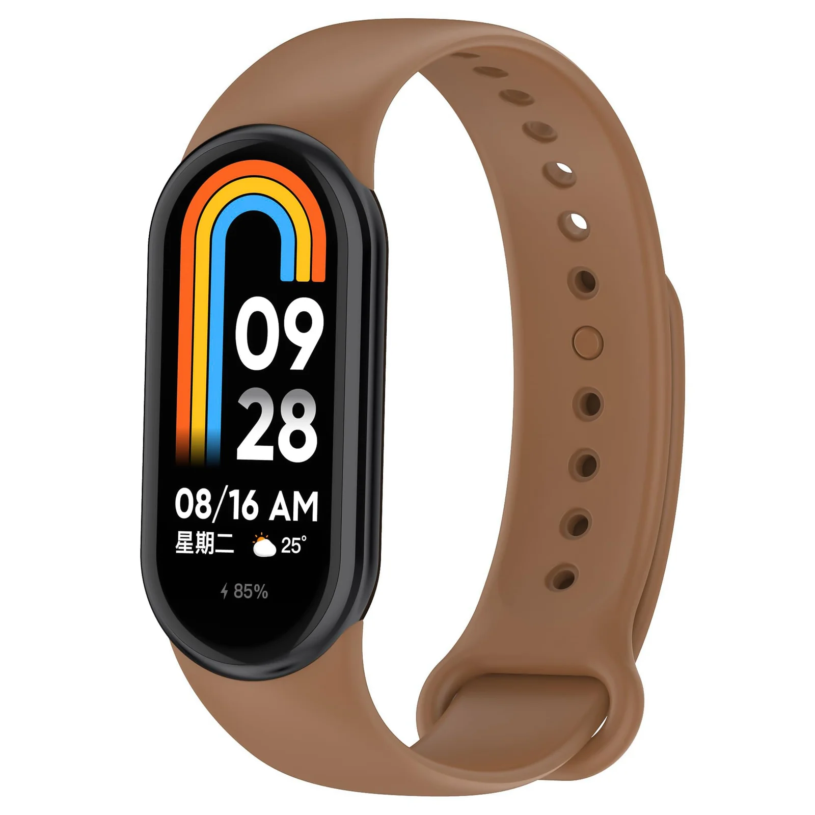 DL3 Mobilak Band Compatible with Xiaomi Mi Band 10/9/8 Replacement Strap, Silicone Skin-Friendly Wrist Strap Adjustable Sports Wristbands for Women Men Xiaomi Smart Band 8/9/10 - Brown