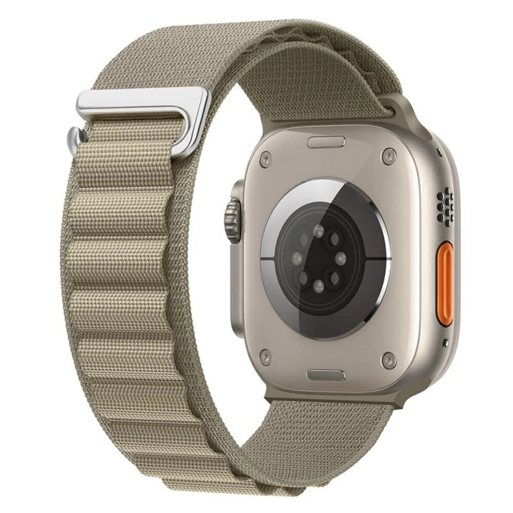DL3 Mobilak Trail/Alpine Loop Nylon Band Compatible with Apple Watch Ultra 2/Ultra Band 49mm 45mm 44mm 42mm, Adjustable with Metal C-Hook Strap for iWatch Ultra Series 9/8/7/6/5/4/3/2/1/SE2/SE - Black