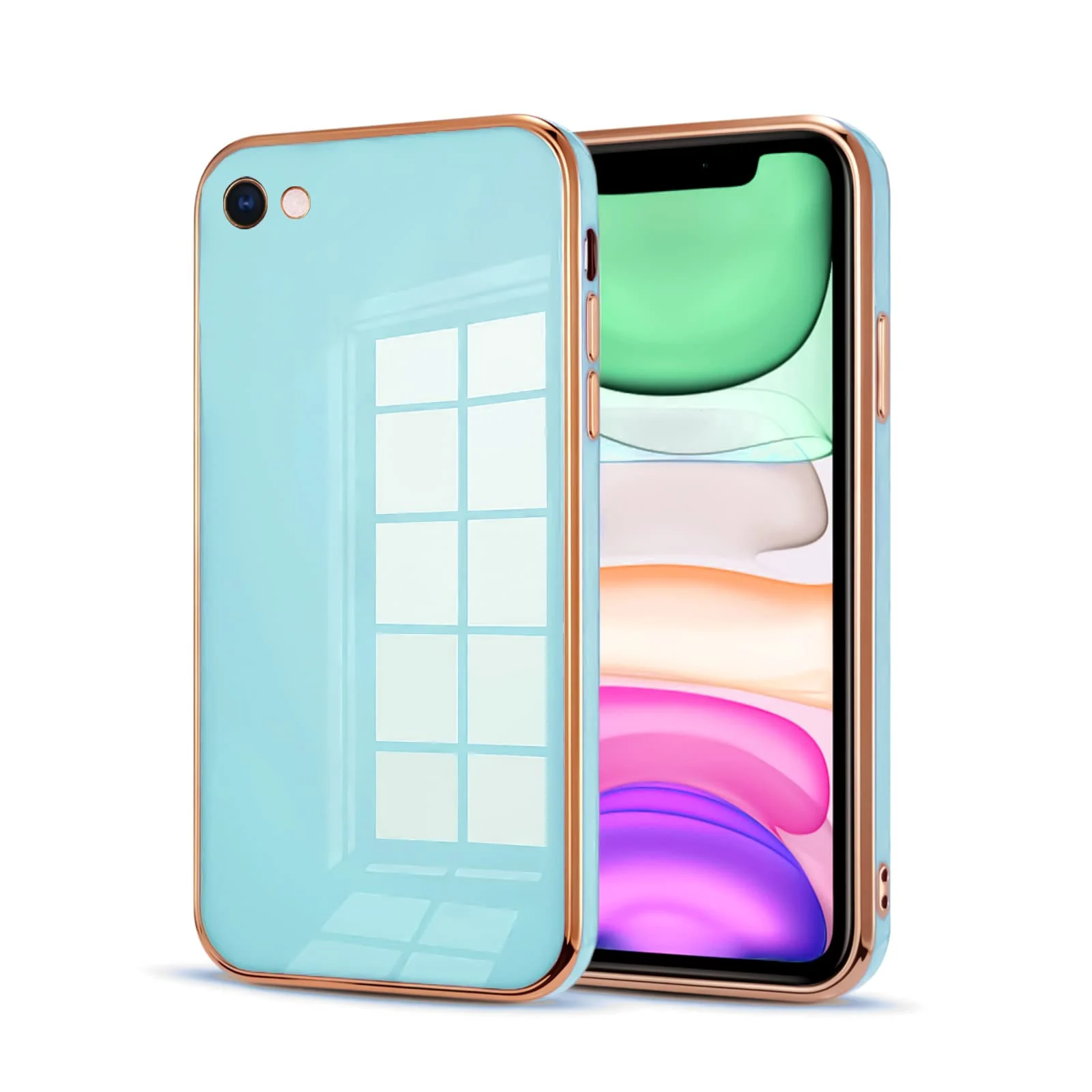 DL3 Mobilak TPU Case with Electroplated Edges for vivo Y53 with Camera Protection and Shockproof Design - Baby Blue