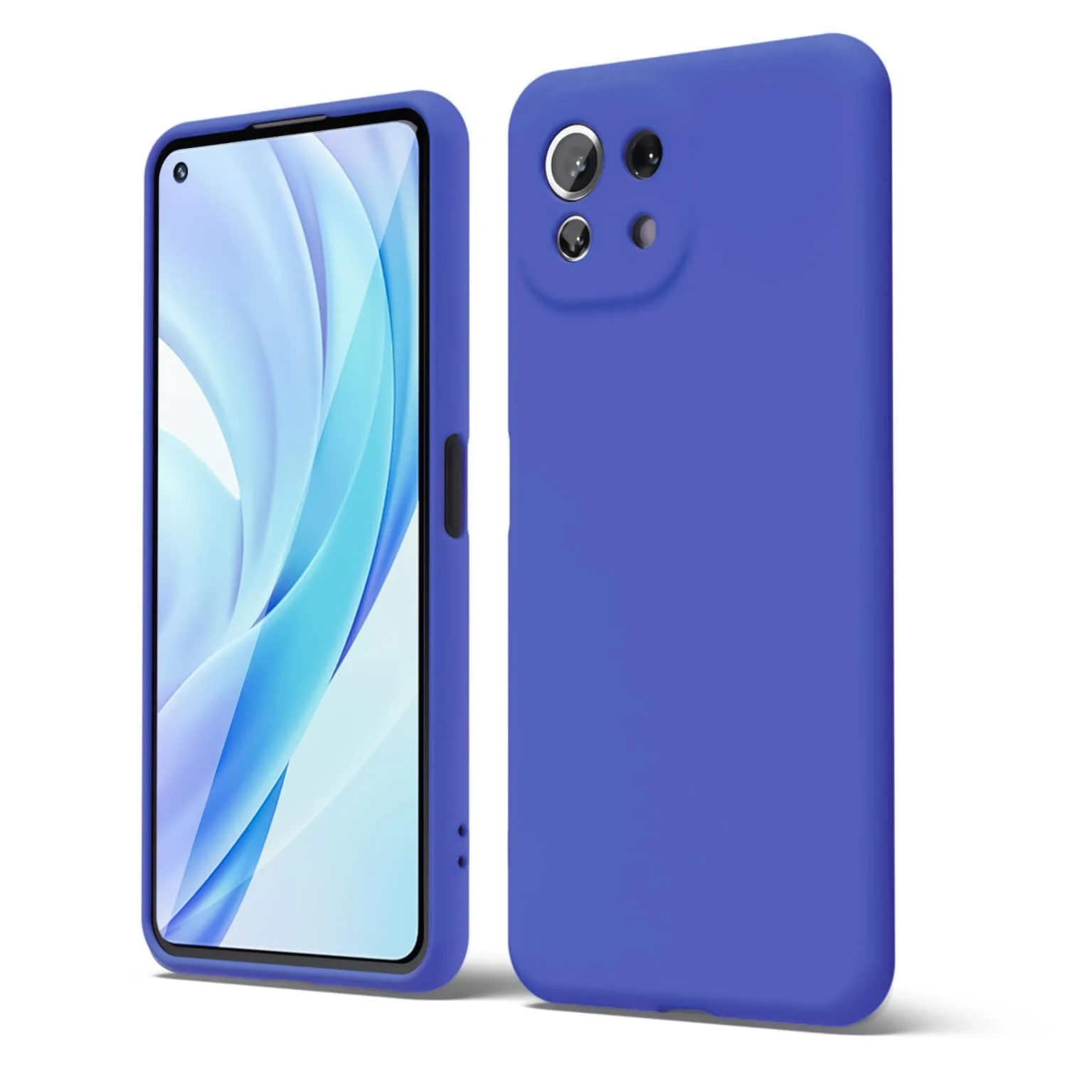 DL3 Mobilak Liquid Silicone Protective Case with Soft Microfiber Lining with Full Camera Protection for Xiaomi Mi 11 Lite 4G / 5G & Mi11 Lite 5G NE - Light Blue