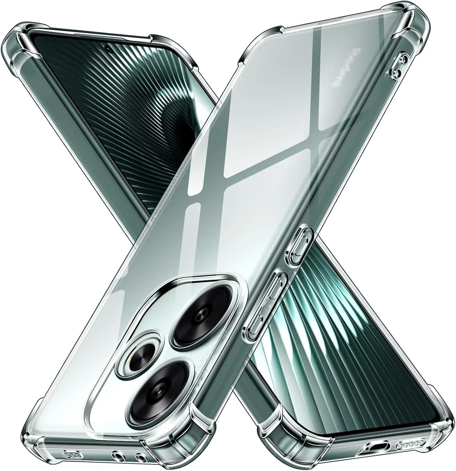 DL3 Mobilak Case Compatible with Xiaomi Poco F6 5G, Cover Silicone Transparent TPU Gorilla Anti-shock Protector Camera Shockproof Corners - Clear