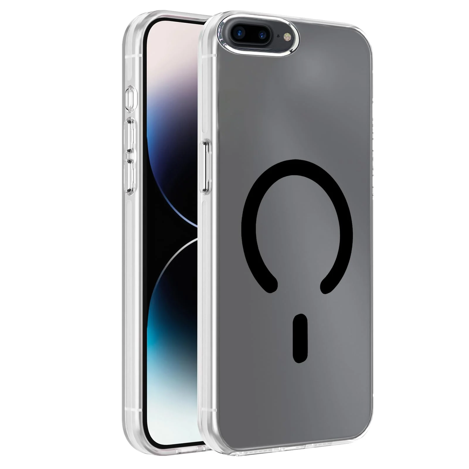 DL3 Mobilak Case for iPhone 7 Plus/iPhone 8 Plus Crystal Clear [Not Compatible with MagSafe] Soft TPU Gel Case Flexible Silicone Anti-Scratch Transparent TPU Cover - Black