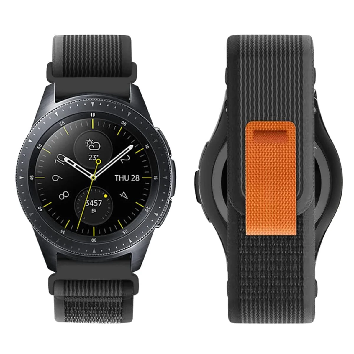 DL3 Mobilak Alpine Loop Bands Sport Nylon 20MM For Samsung Galaxy Watch 7 6 5 4 40mm 44mm/5 Pro 45mm/S2 classic/active 2 40mm 44mm/Amazfi GTS 2/2e/GTS 3/3 Pro/GTS 4/GTS 2 Mini/3 Mini/4 Mini/Bip 3 Pro - A.Black