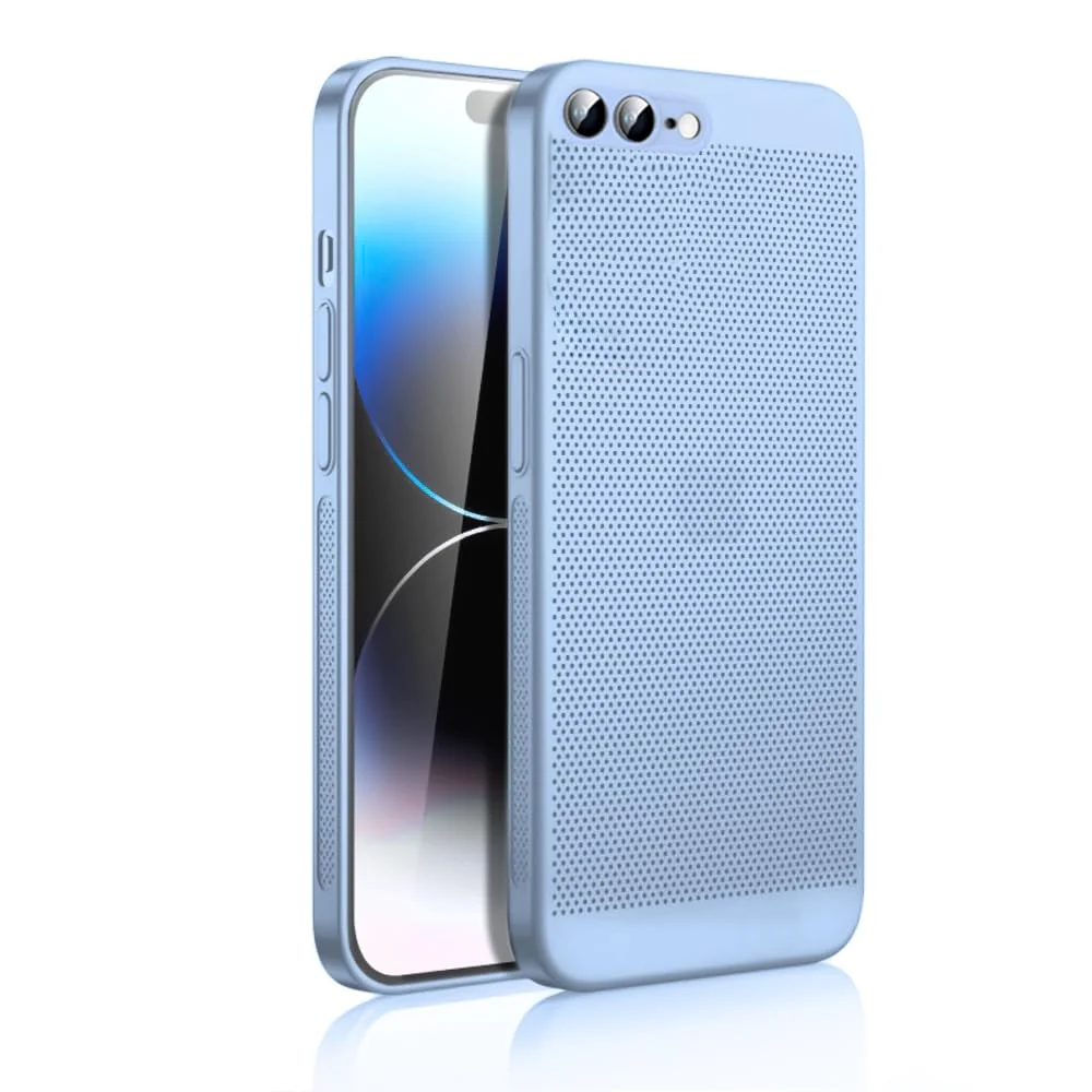DL3 Mobilak Heat-Dissipation Hard PC Case with Built-In Camera Lens Protector for iPhone 7 Plus / iPhone 8 Plus - Baby Blue