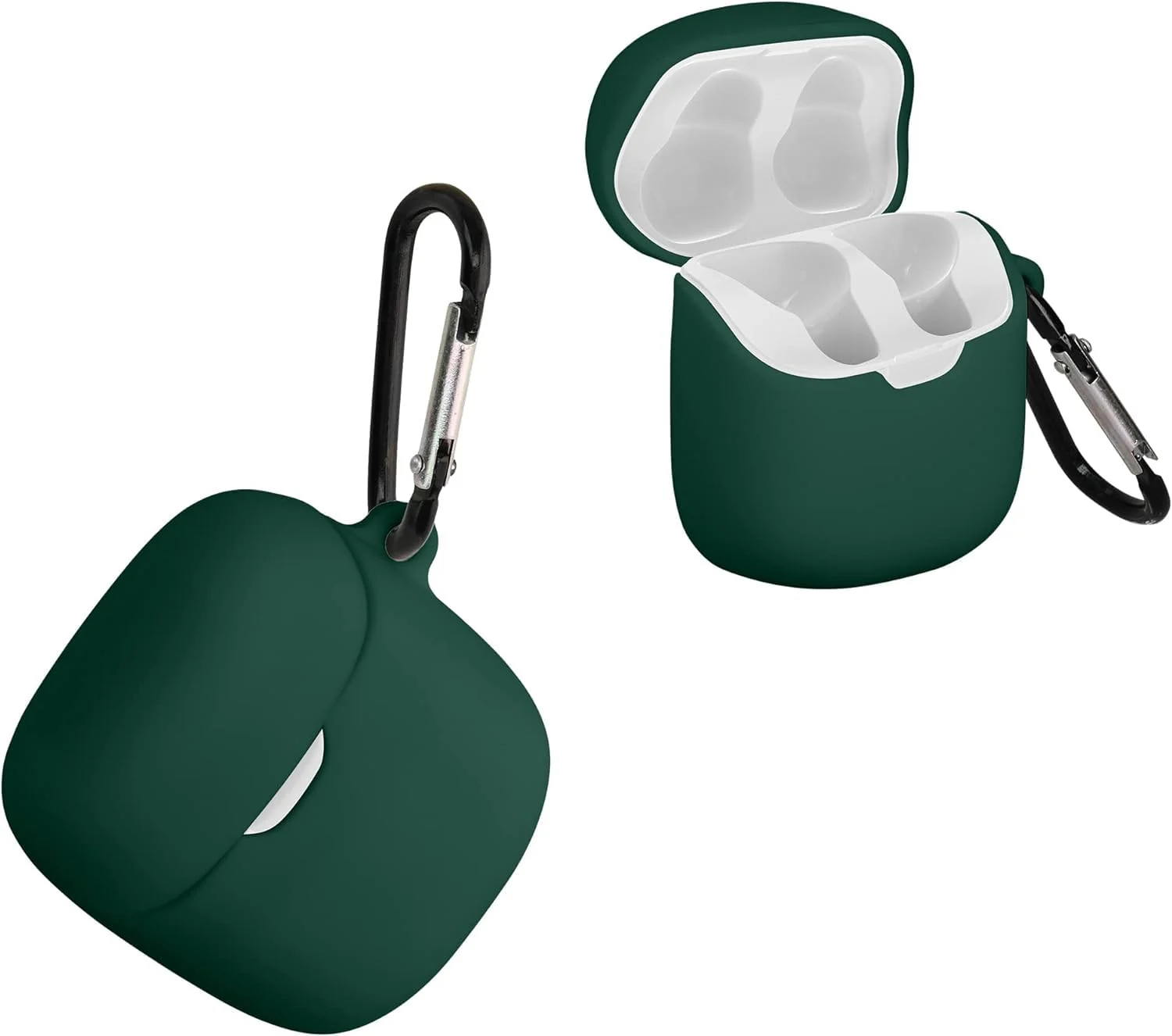 DL3 Mobilak Silicone Case Compatible with JBL Tune 220TWS/225TWS Earbuds, Soft Silicone Protective Case Cover, Shockproof Sleeve with Carabiner - Green