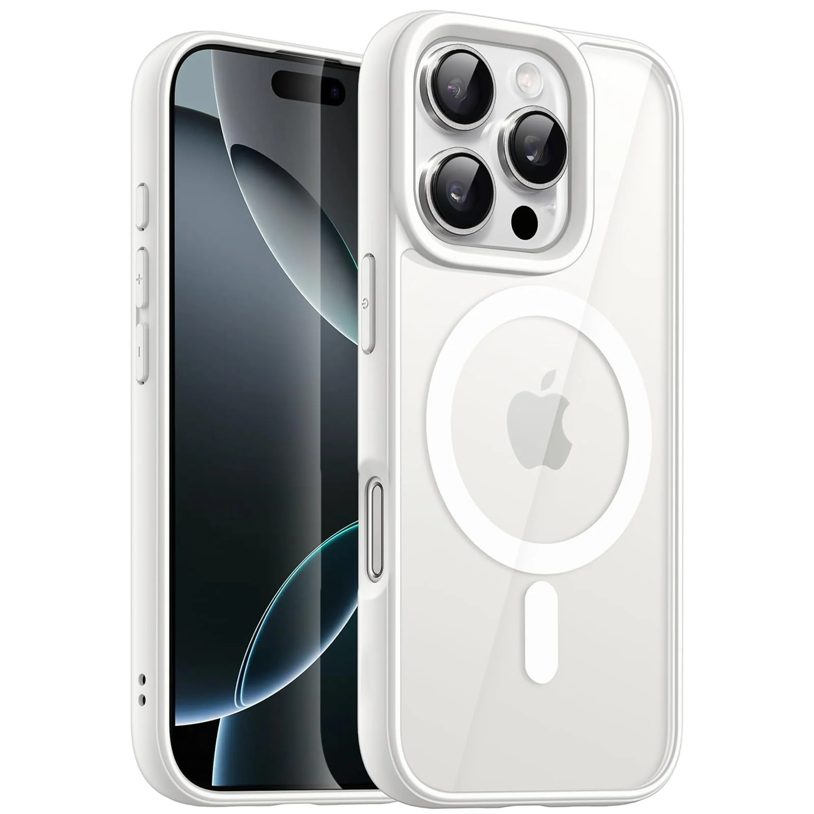 DL3 Mobilak Translucent Matte Case for iPhone 16 Pro Max 6.9-Inch Compatible with, Compatible with MagSafe accessories, Shock-absorbing protection, Scratch-resistant surface - White